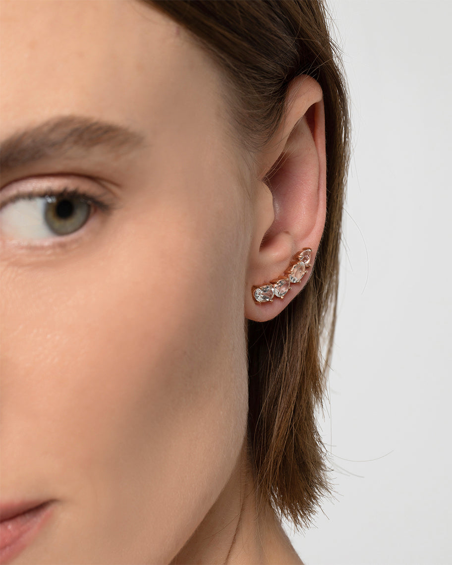 Brinco Earcuff Catarina Rosé em Ouro 18K
