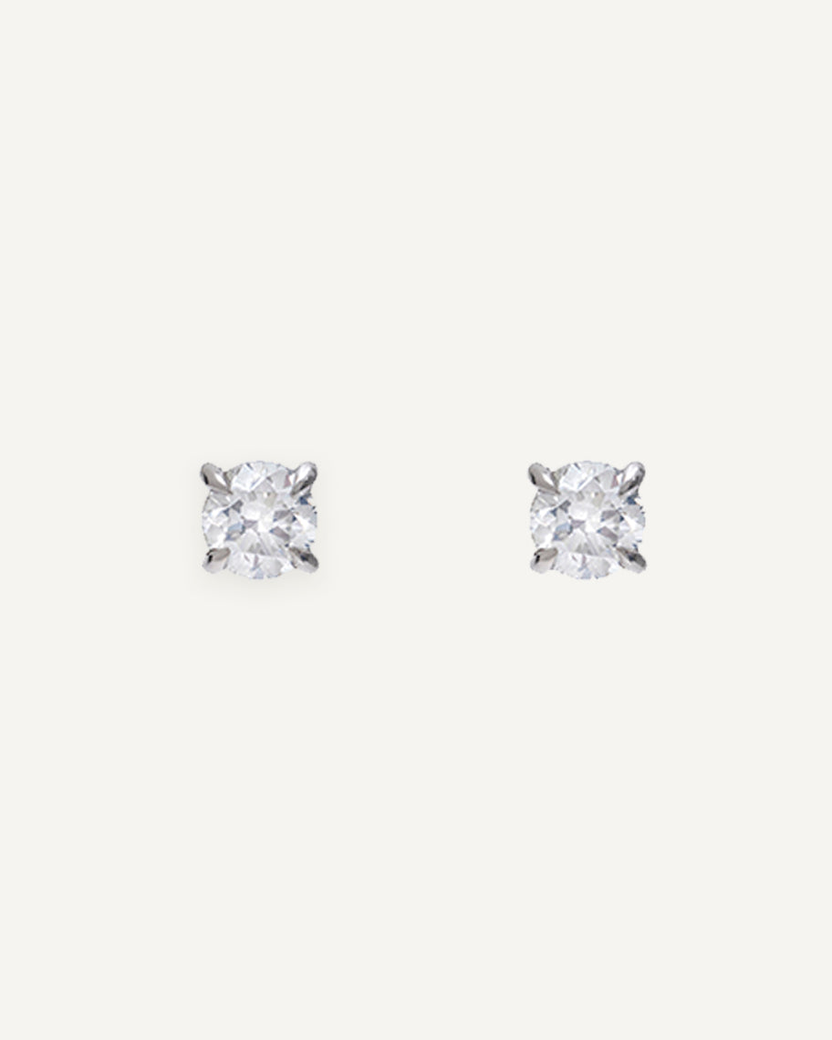 Brinco Solitário Ana em Ouro 18K com 60 pontos de Diamante