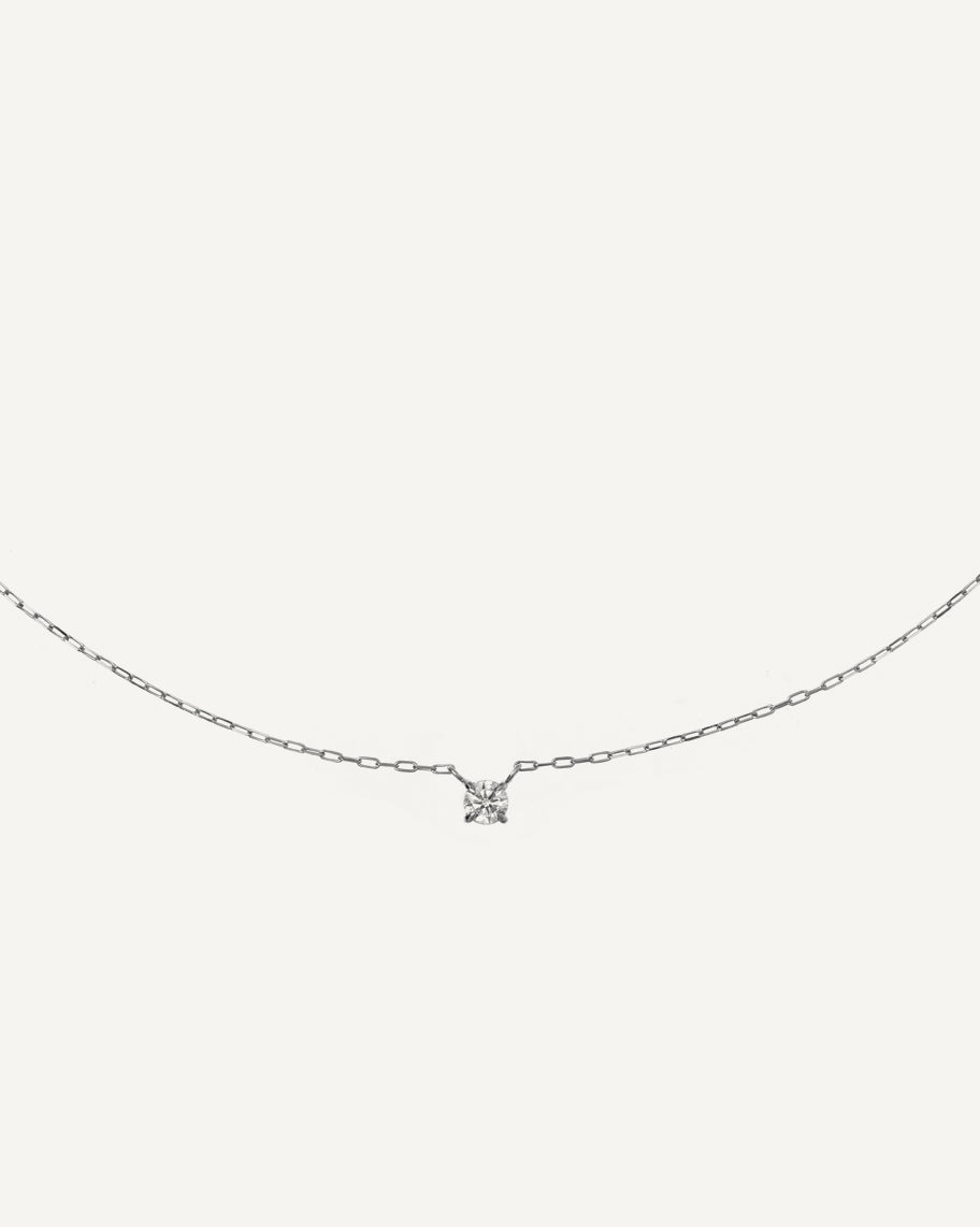 Colar Solitário Ana em Ouro 18K com 30 pontos de Diamante