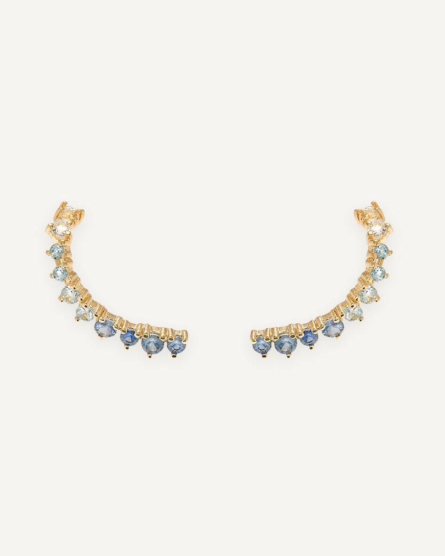 Brinco Anatômico Labirinto Blue em Ouro 18K
