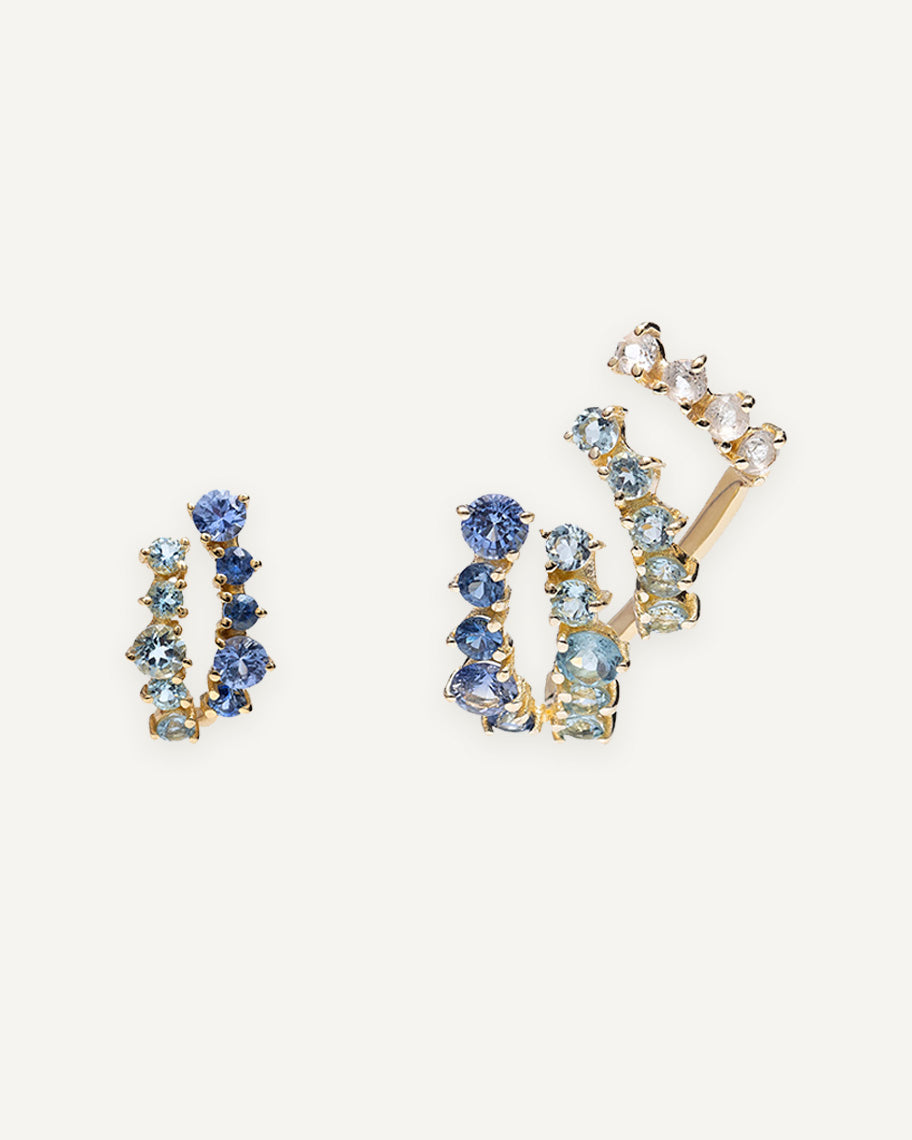 Brinco Anatômico Abundante Blue em Ouro 18K