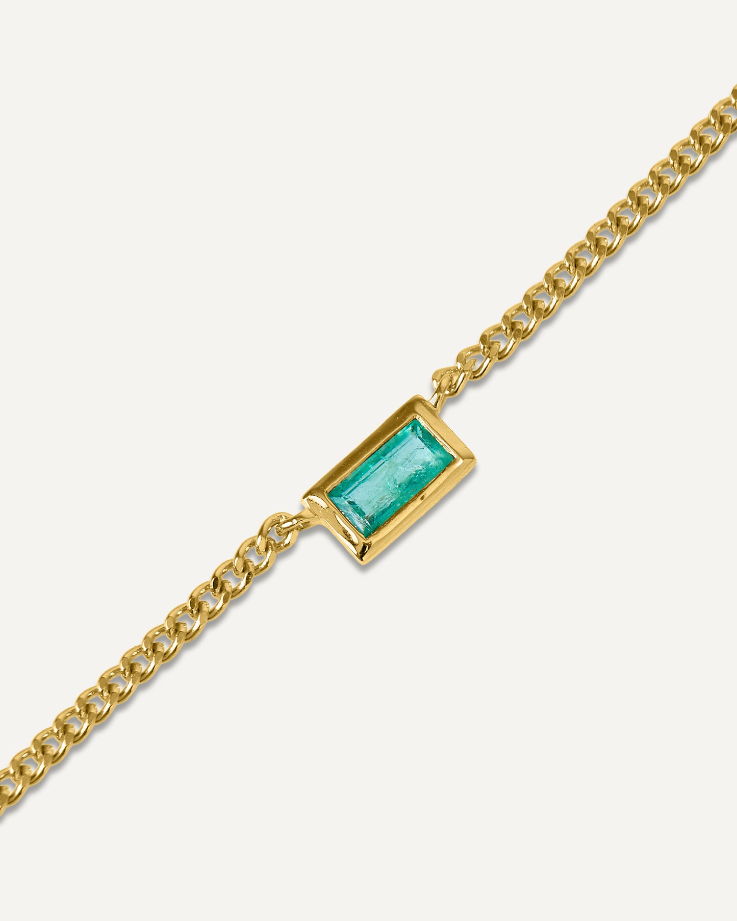 Pulseira Fiora Esmeralda em Prata com Banho de Ouro