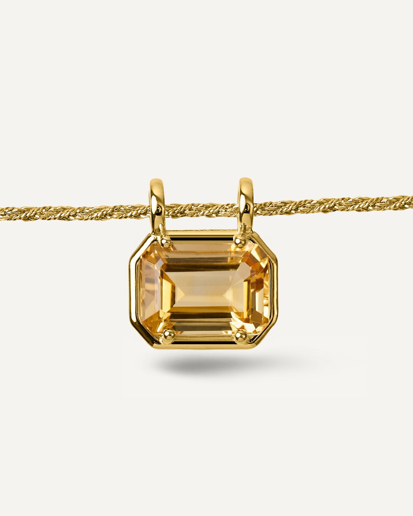 Colar Vittoria Citrino em Prata com Banho de Ouro