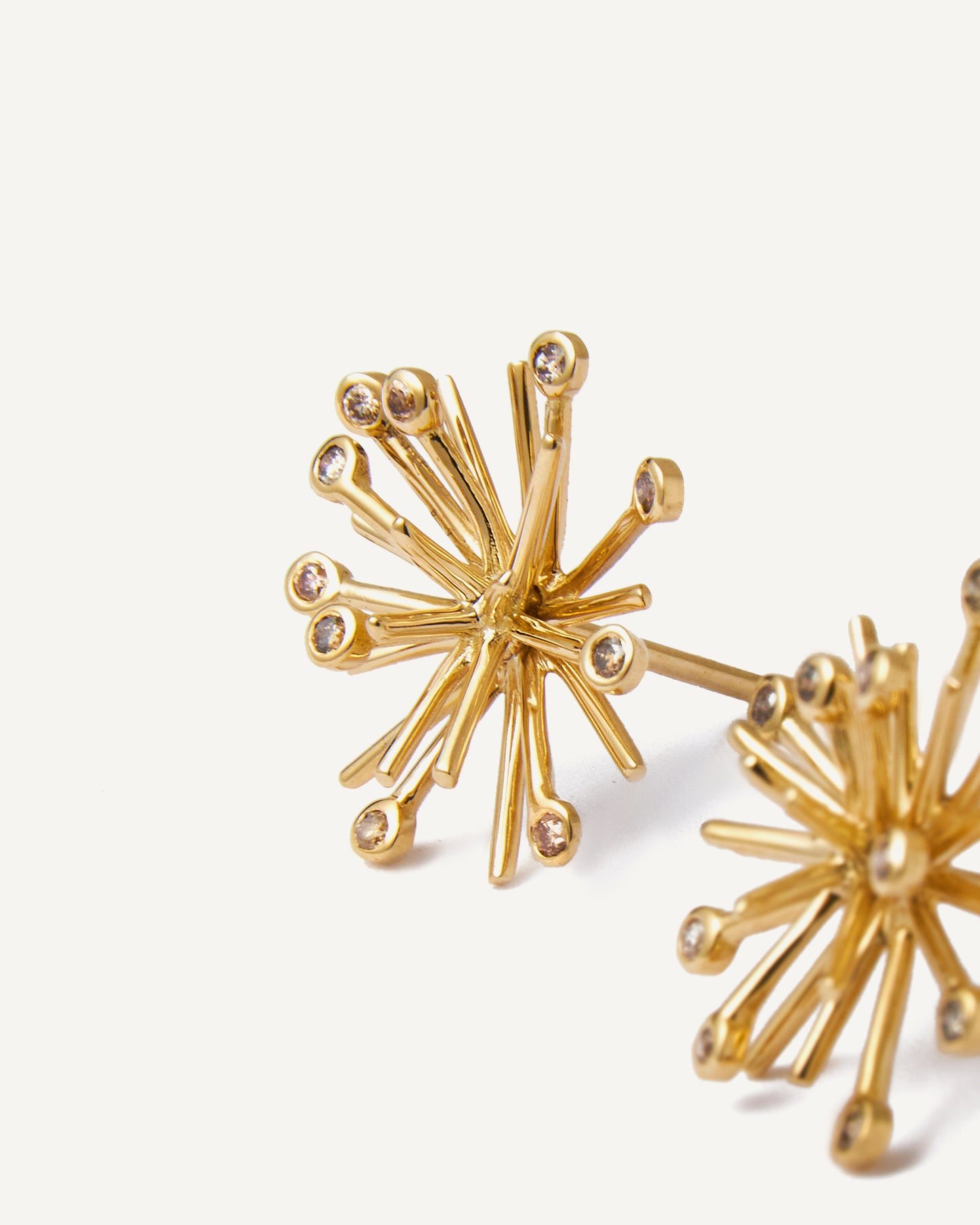 Brinco Floco Brown em Ouro 18K e Diamantes Champagne