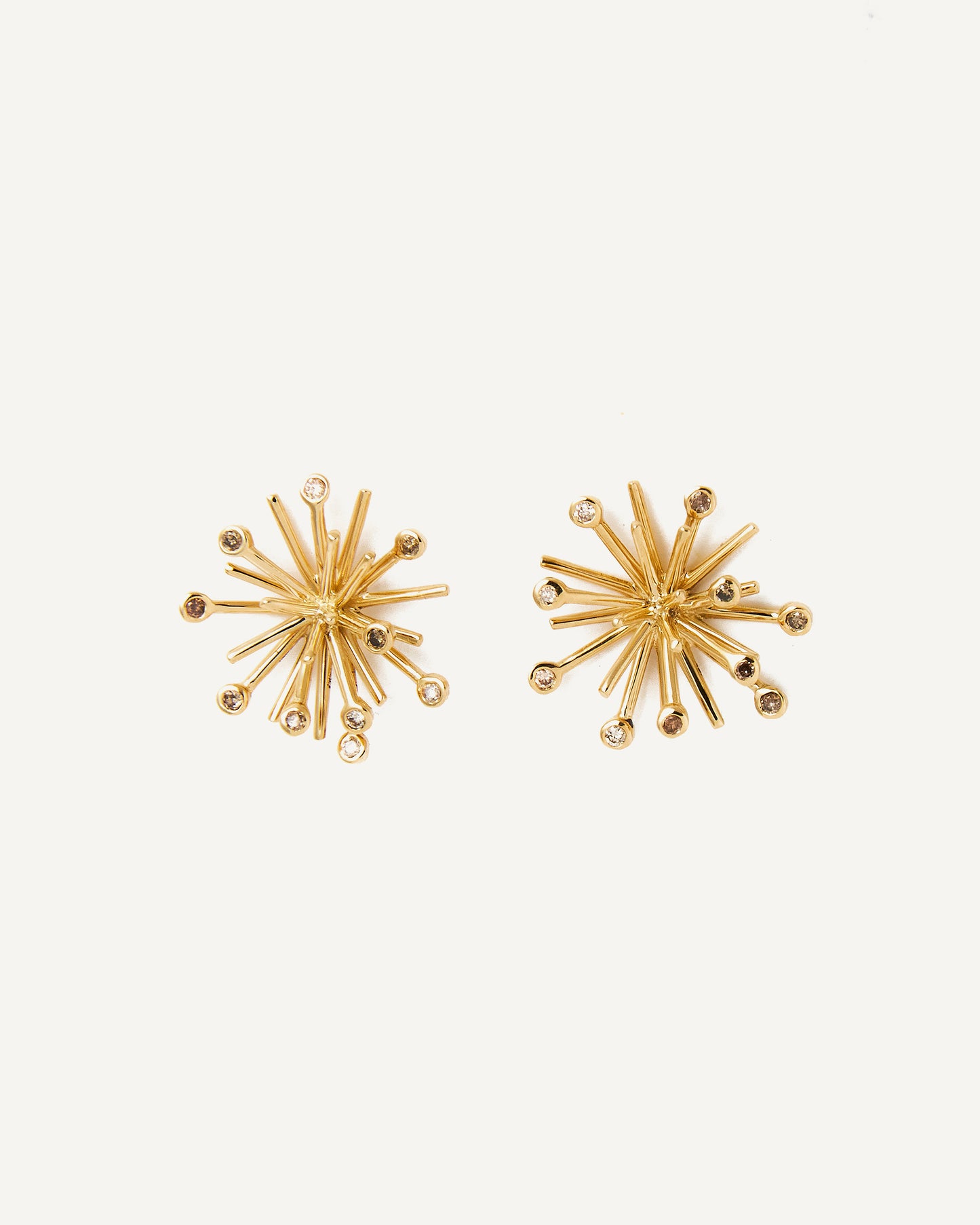 Brinco Floco Brown em Ouro 18K e Diamantes Champagne
