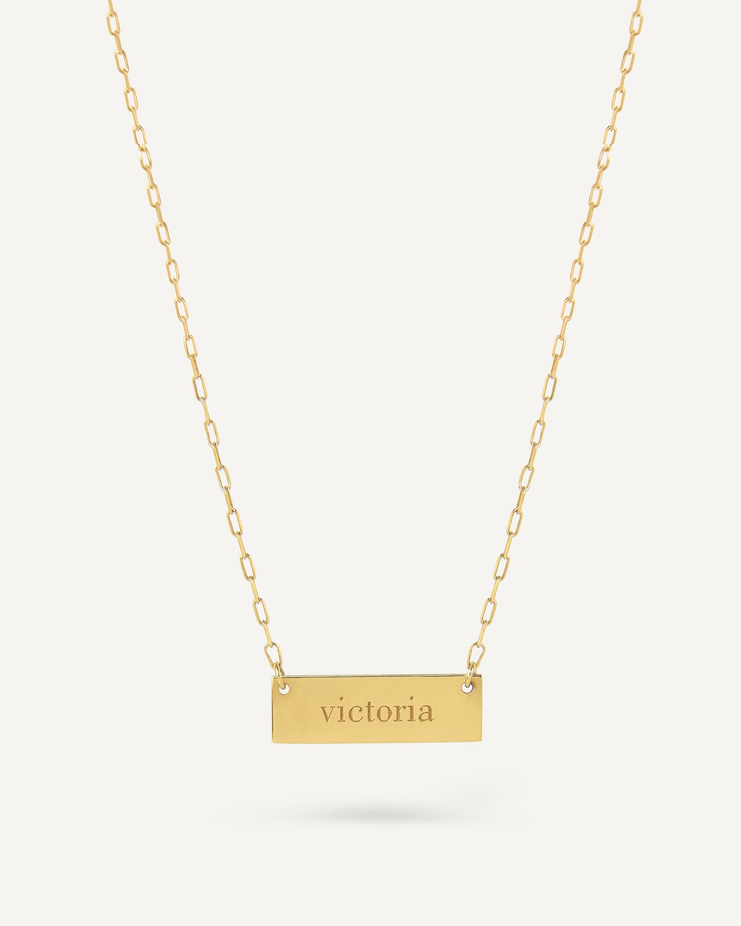 Colar Personalizado com Placa de Nome em Ouro 18K