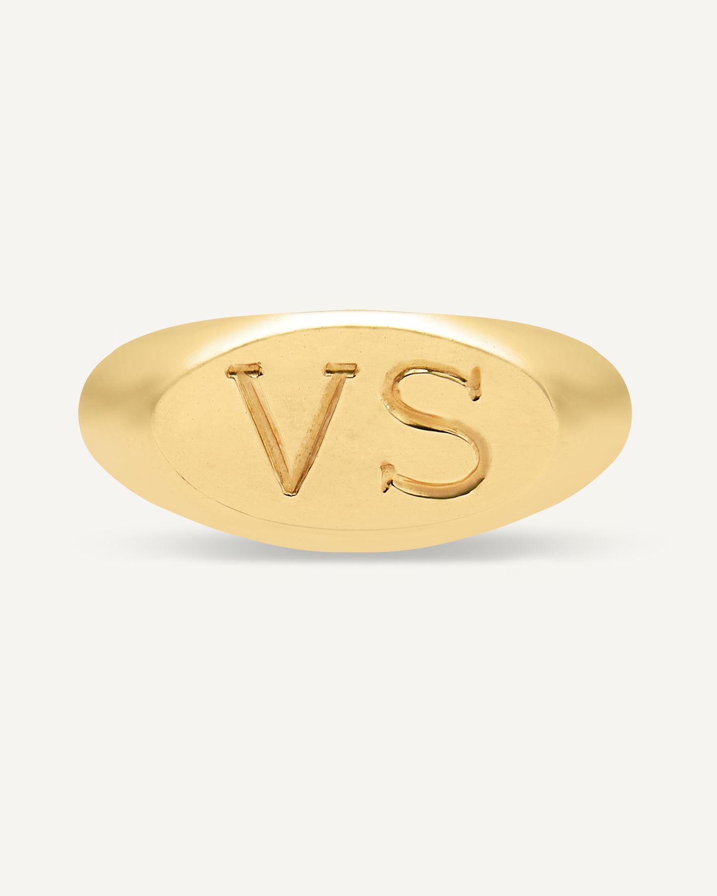 Anel de Dedinho com Inicial Personalizada Pinky Ring em Ouro 18K