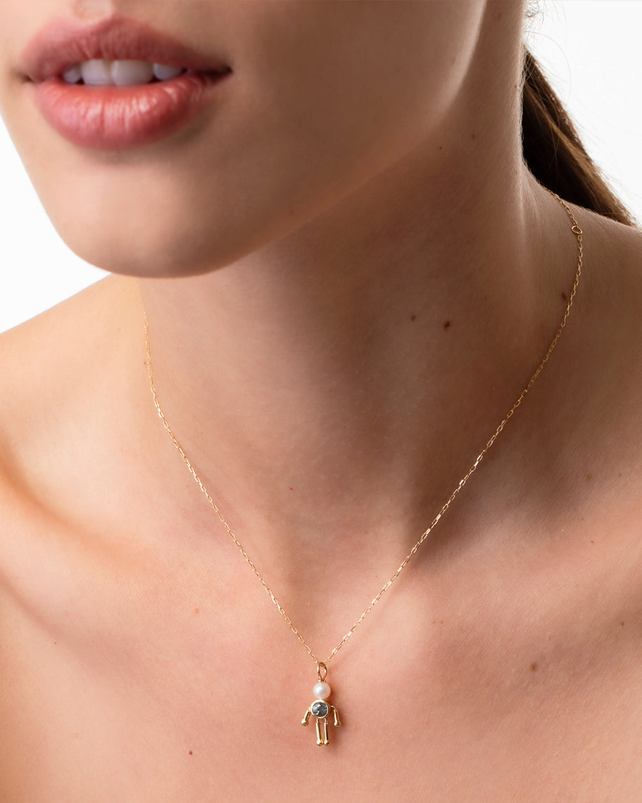 Pingente Kid Blue em Ouro 18K