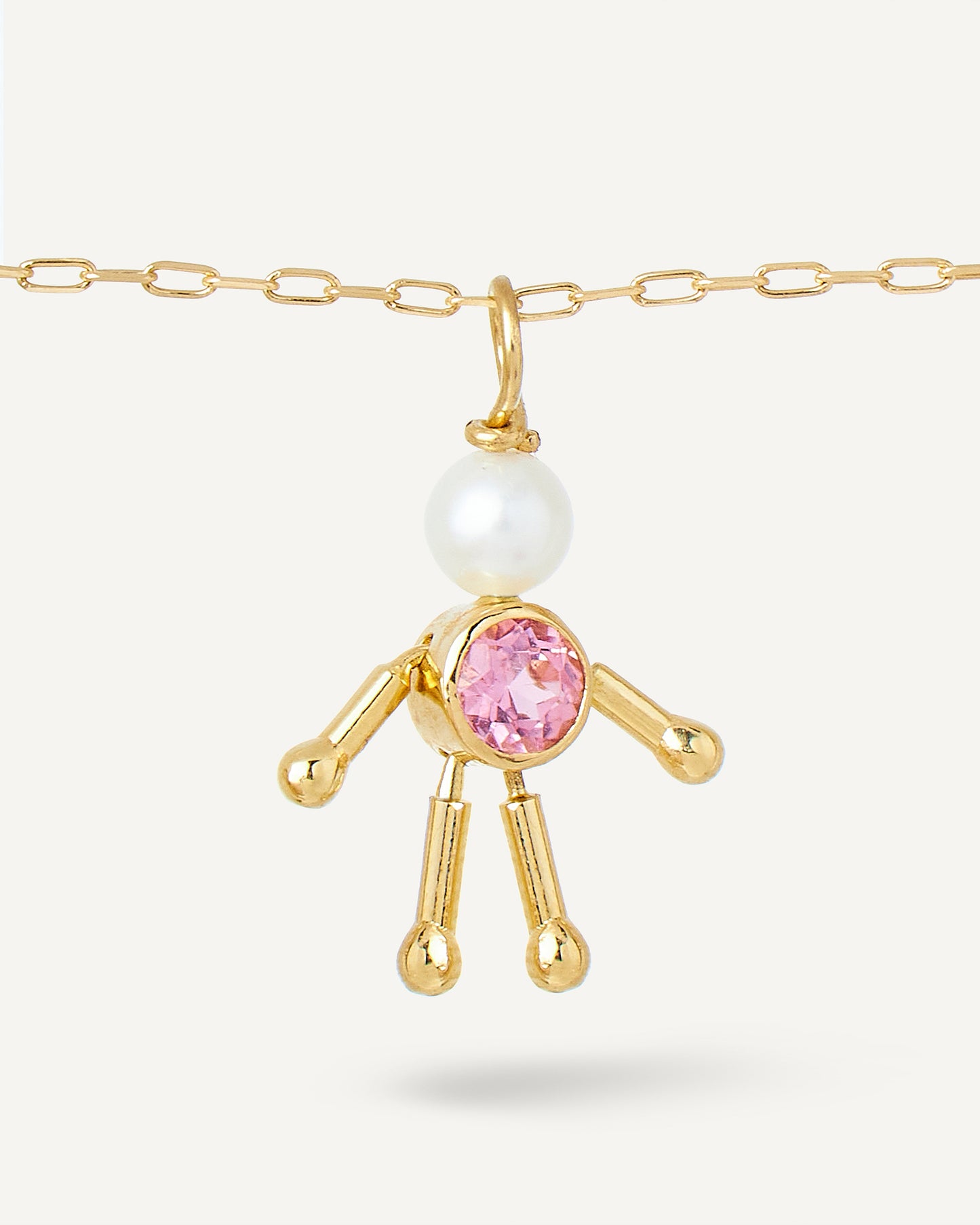 Pingente para Colar Kid Pink em Ouro 18K