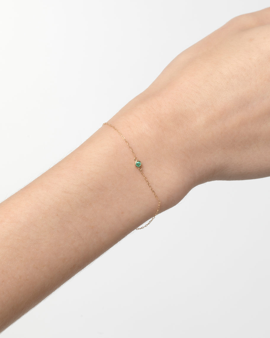 Pulseira Solitaire Esmeralda em Ouro 18K
