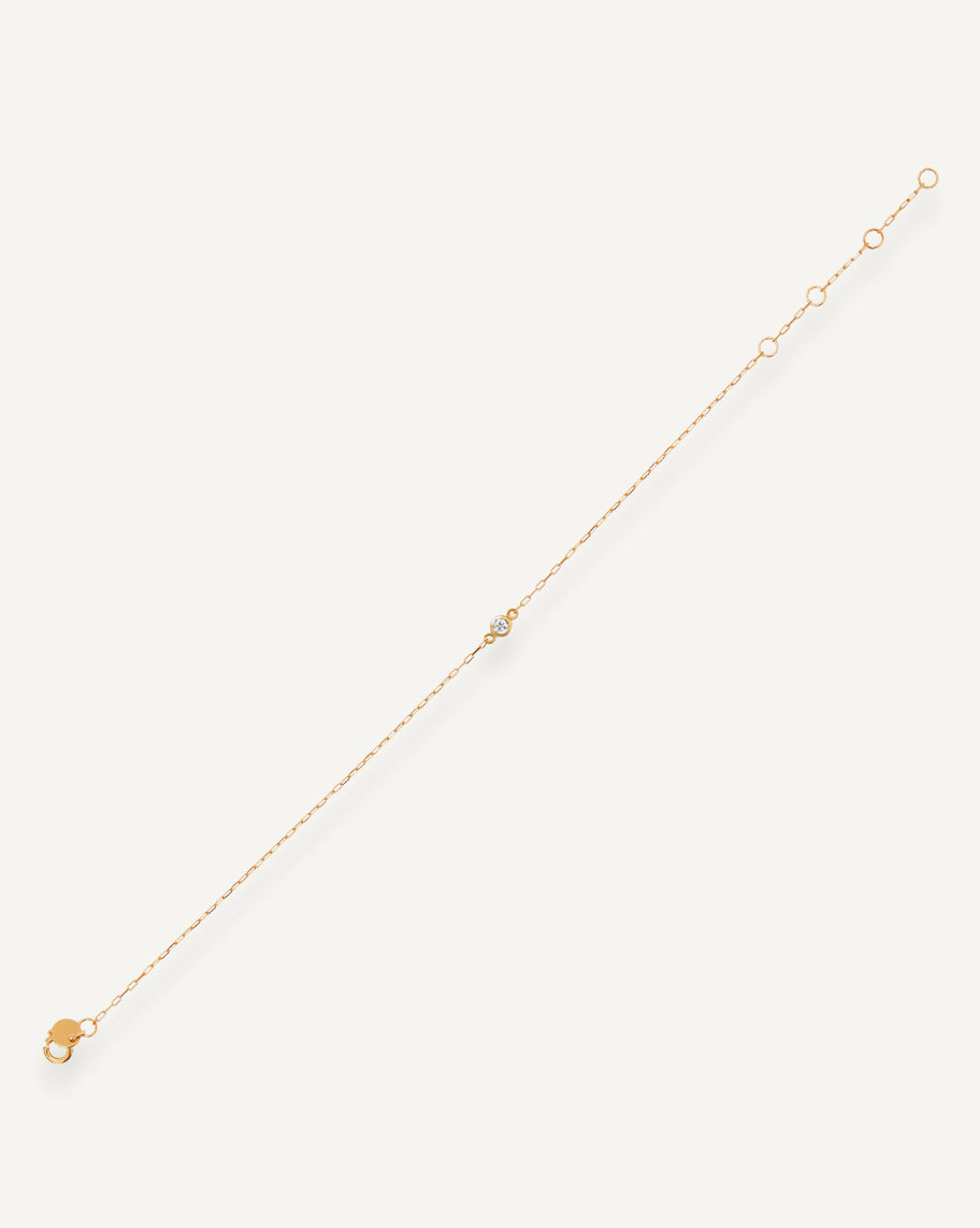 Pulseira Solitaire Brilhante em Ouro 18K