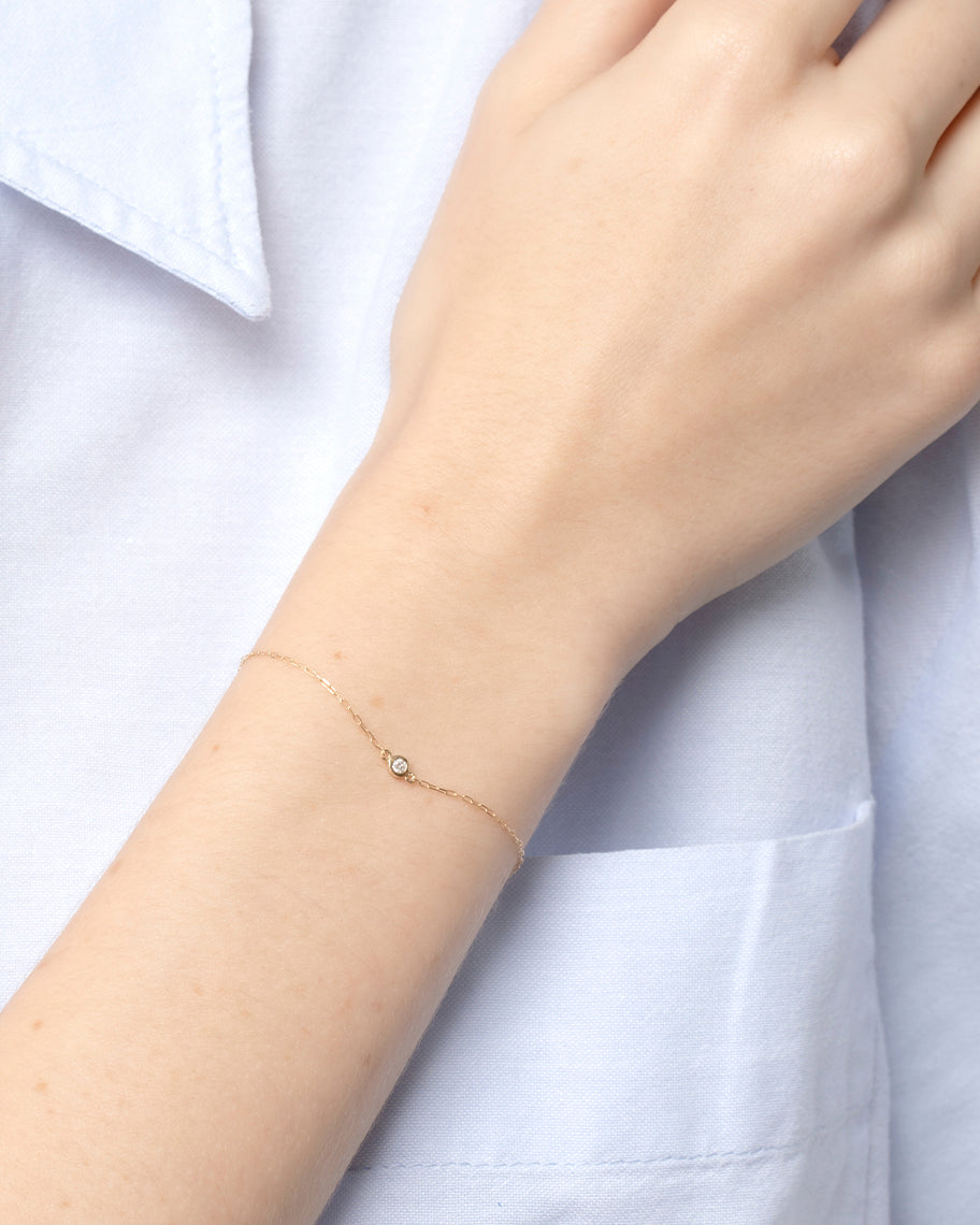 Pulseira Solitaire Brilhante em Ouro 18K