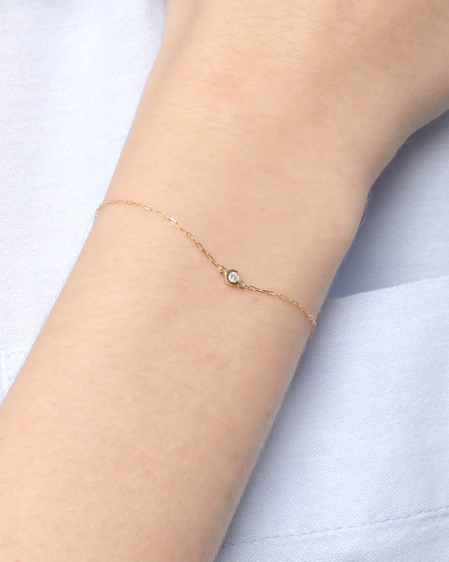 Pulseira Solitaire Brilhante em Ouro 18K