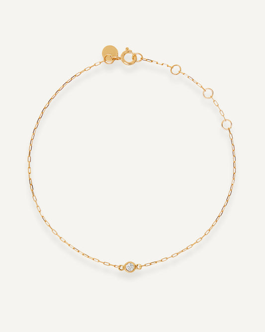 Pulseira Solitaire Brilhante em Ouro 18K