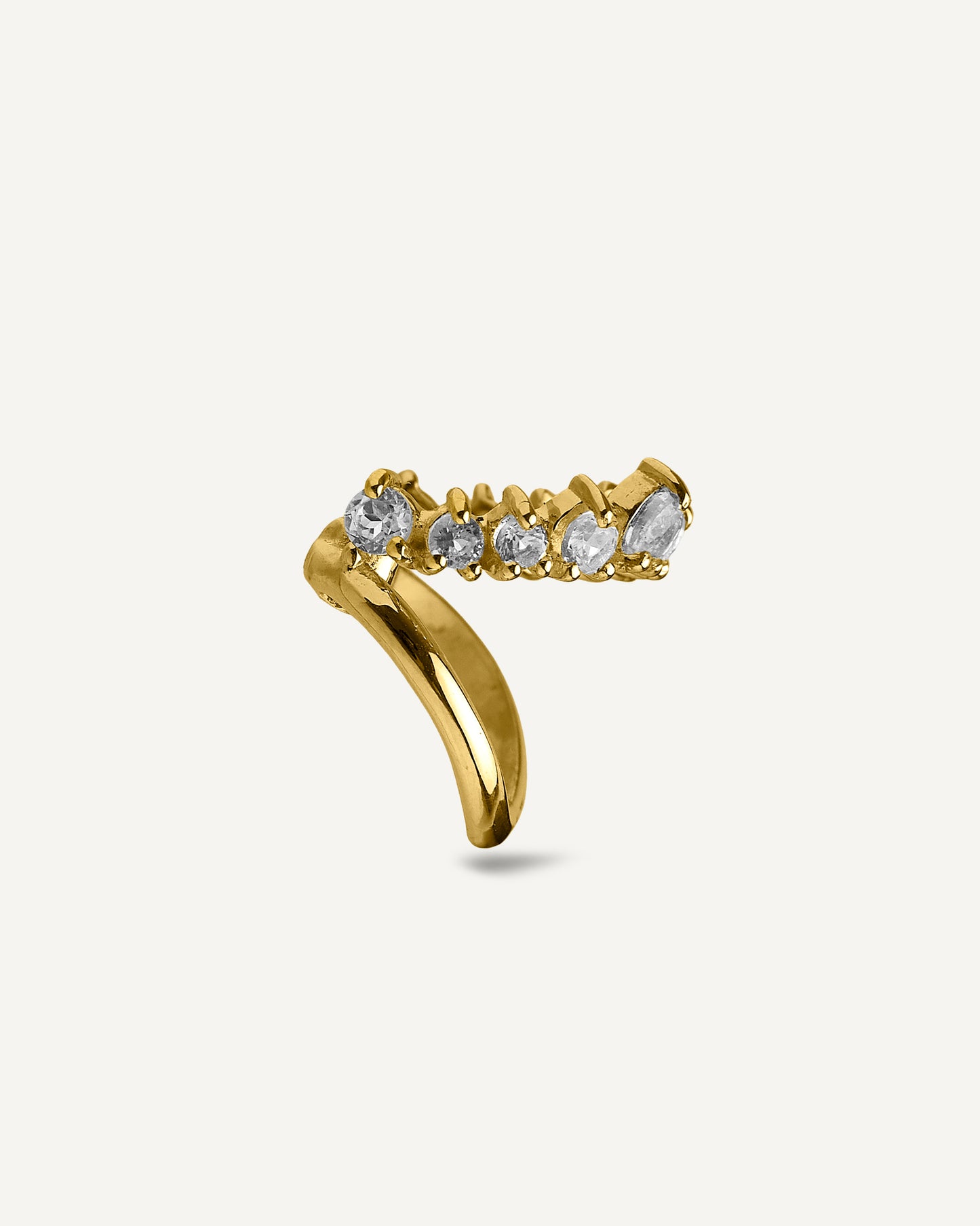 Piercing Dana em Ouro 18K e Topázios Brancos