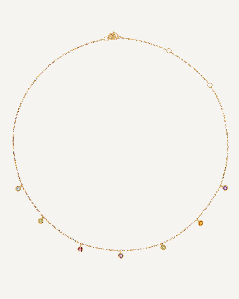 Colar em Ouro 18K e Pingentes de Pedras Coloridas Dots Candy