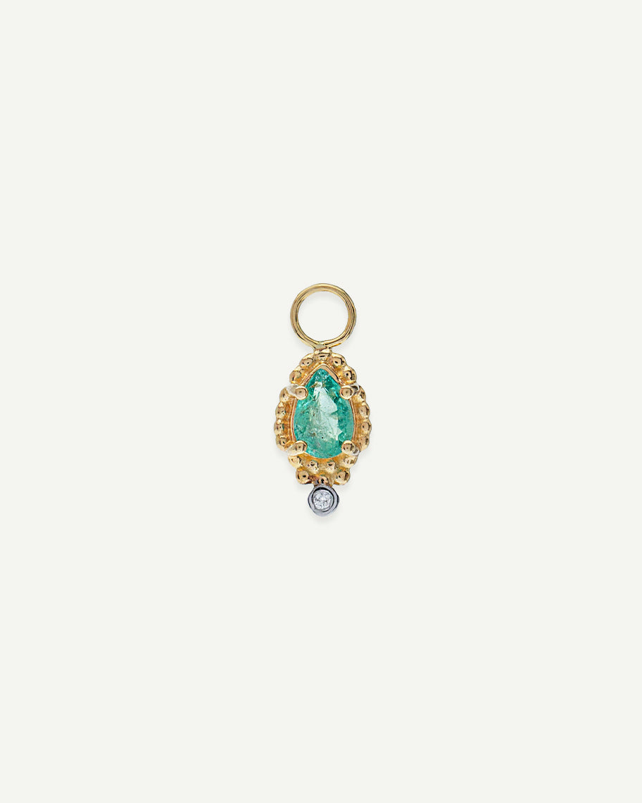 Pingente para Argola Kremlin Esmeralda em Ouro 18K
