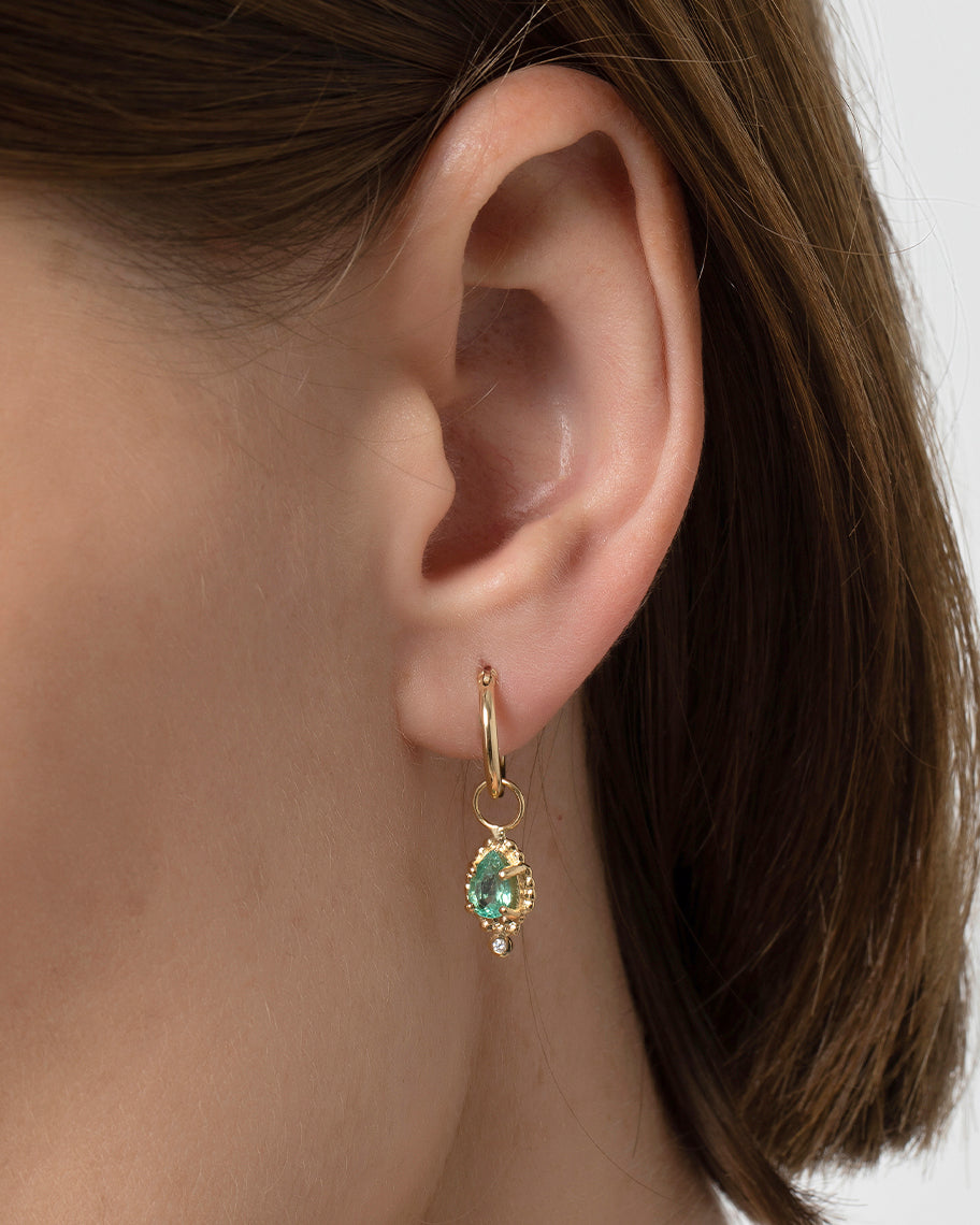 Pingente para Argola Kremlin Esmeralda em Ouro 18K