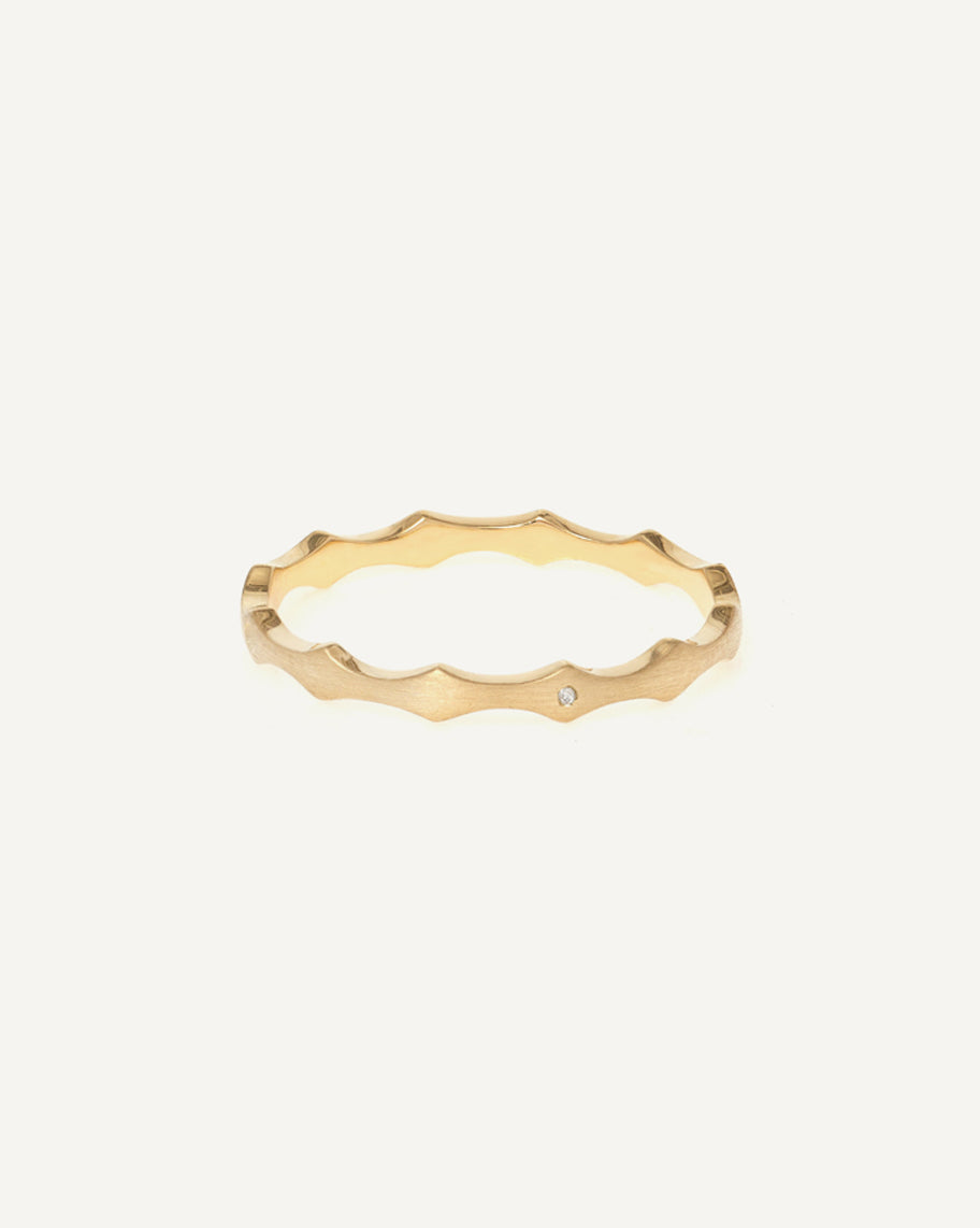 Anel Zig em Ouro 18K e Brilhante