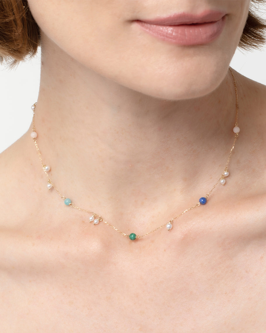 Colar Salinas em Ouro 18K com Pedras Coloridas
