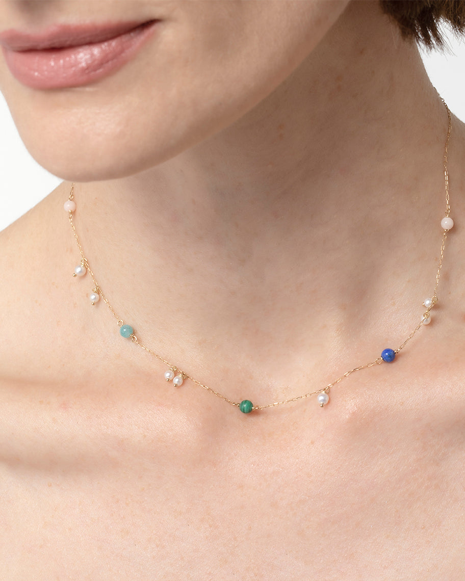 Colar Salinas em Ouro 18K com Pedras Coloridas