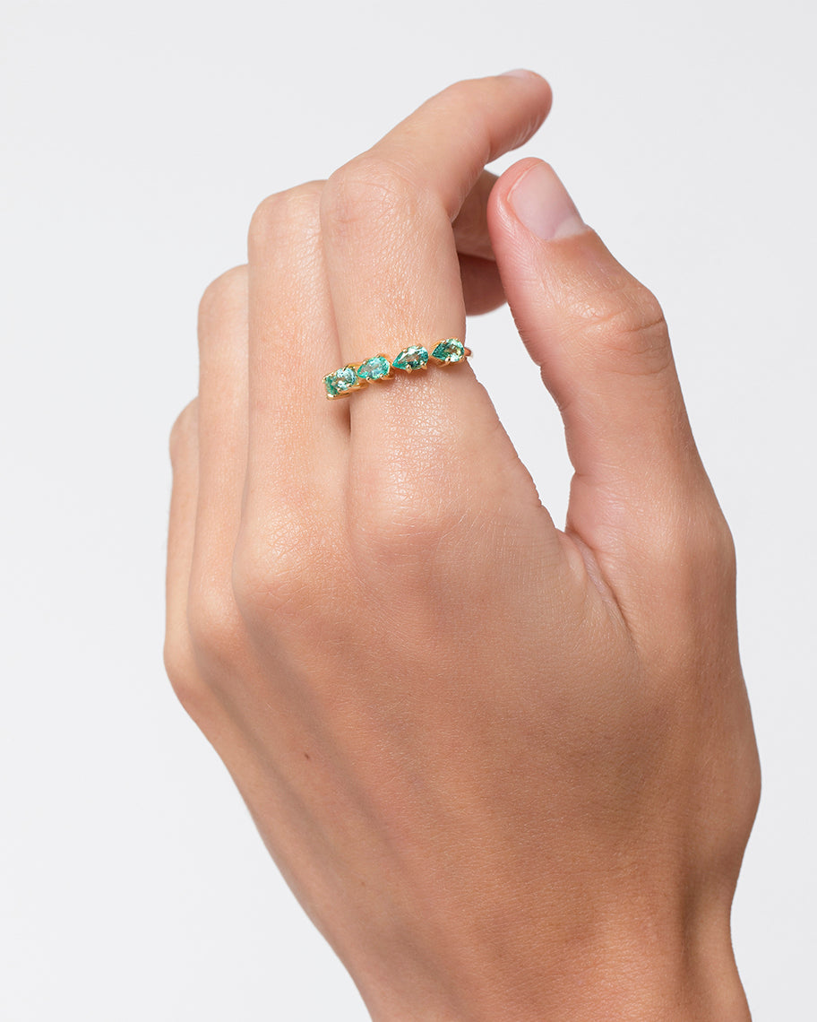 Anel Ligne Esmeralda em Ouro 18K