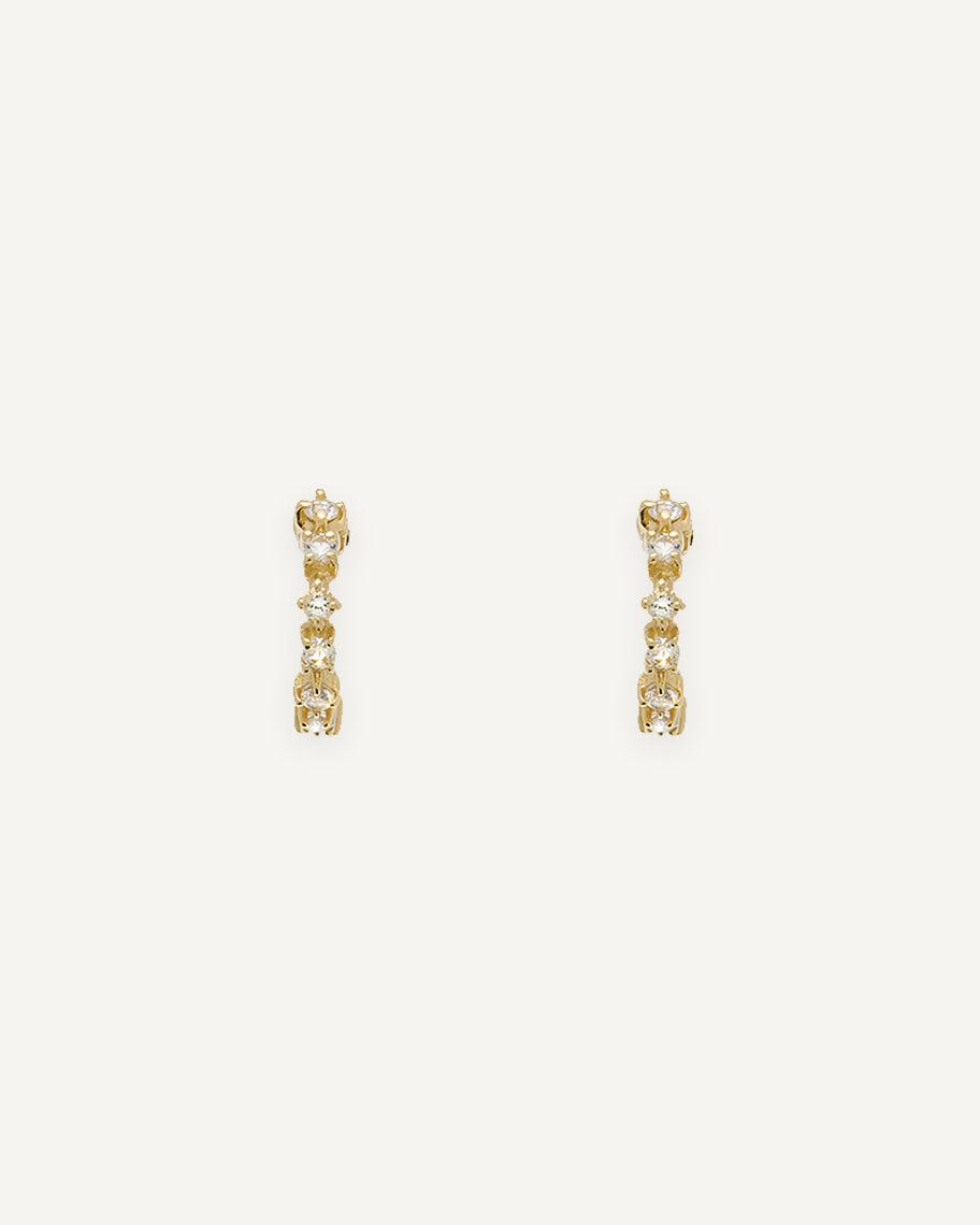 Brinco Argola Pequena em Ouro Amarelo 18K Strelitzia Topázio