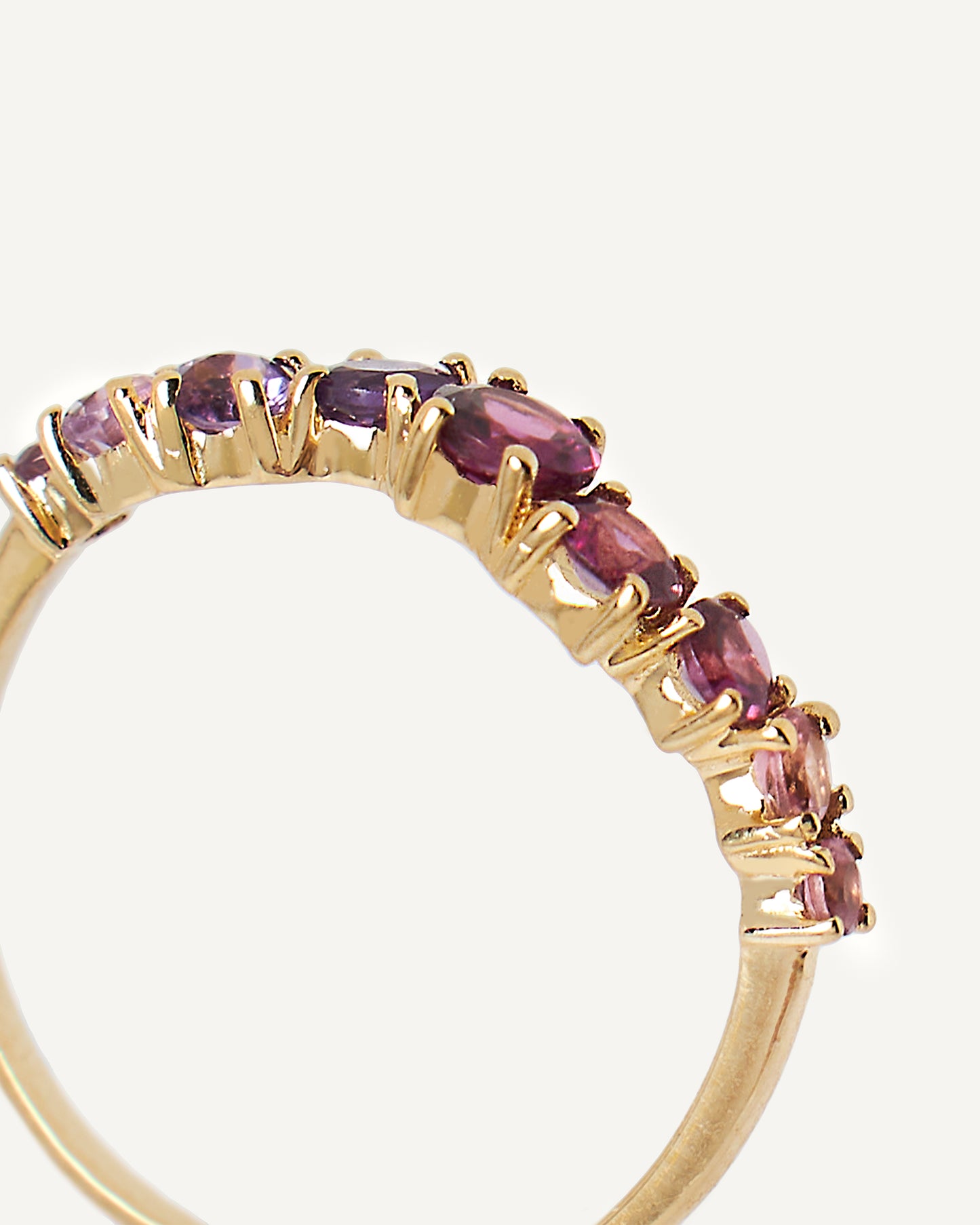 Anel Flora Blush em Ouro 18K com Degradê de Pedras Rosas