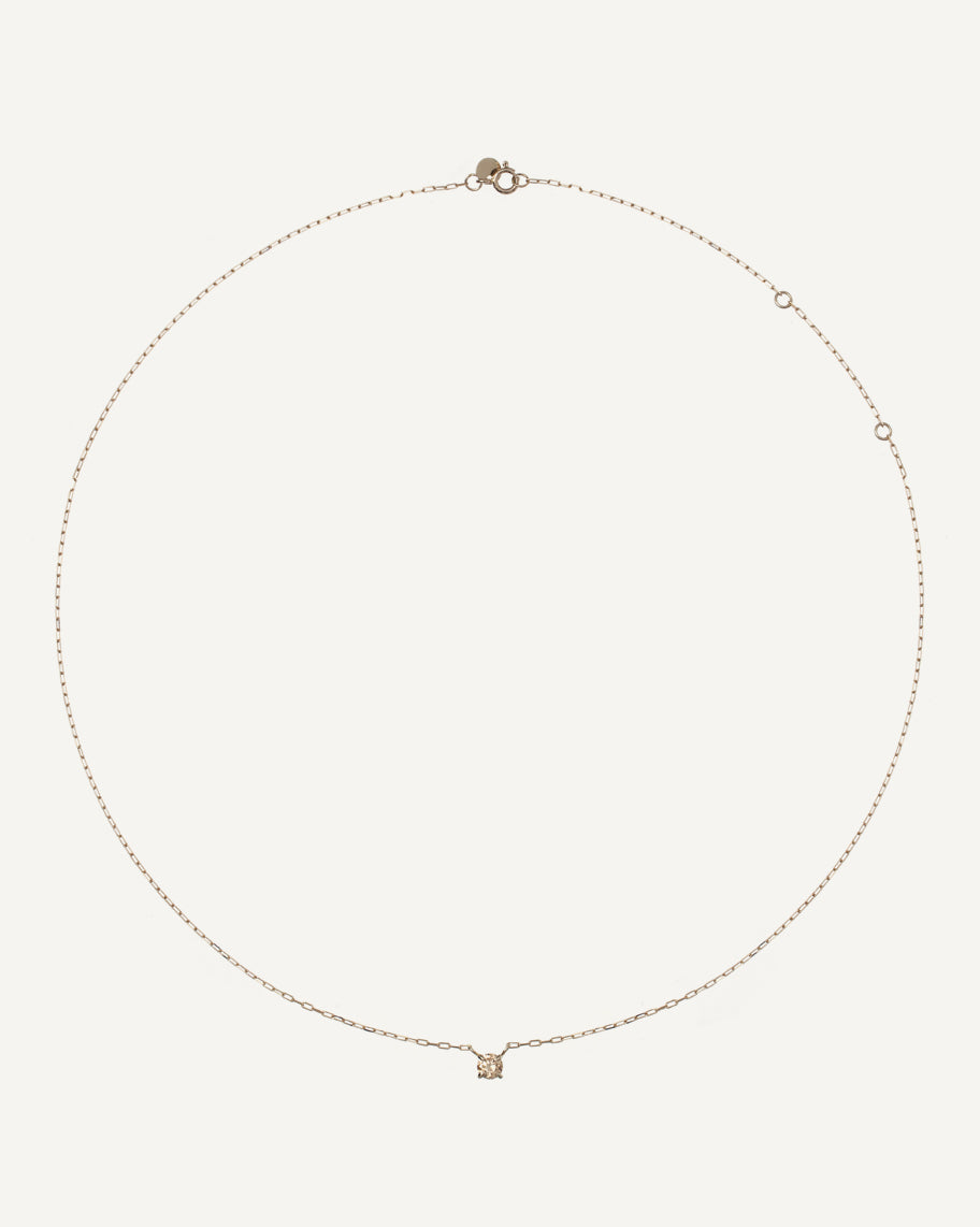 Colar Solitário Ana em Ouro 18K com 30 pontos de Diamante Champagne