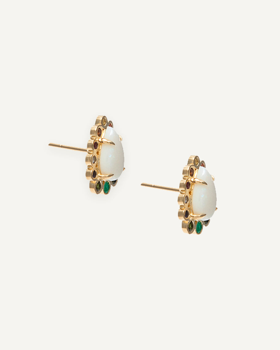 Brinco Gota Adele em Ouro 18K e Opala