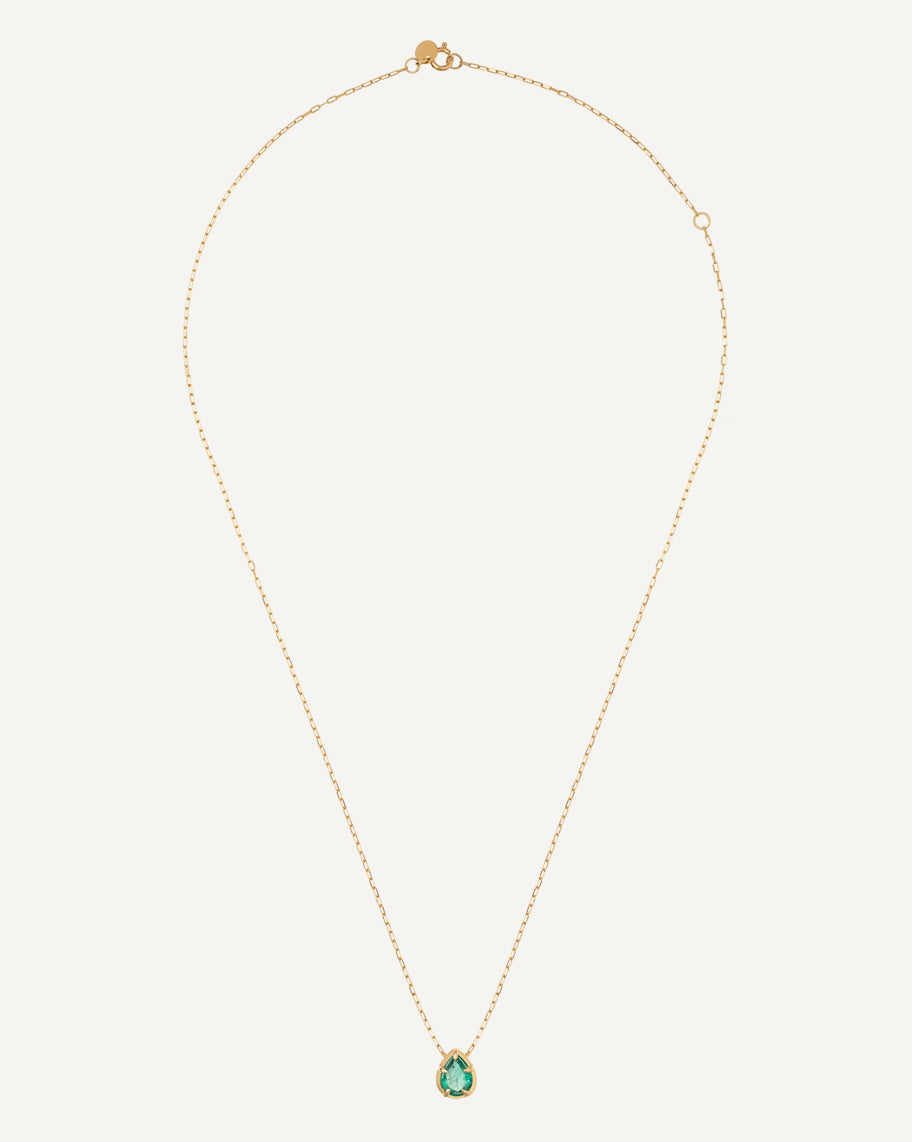 Colar Gota Amelia em Ouro 18K e Esmeralda