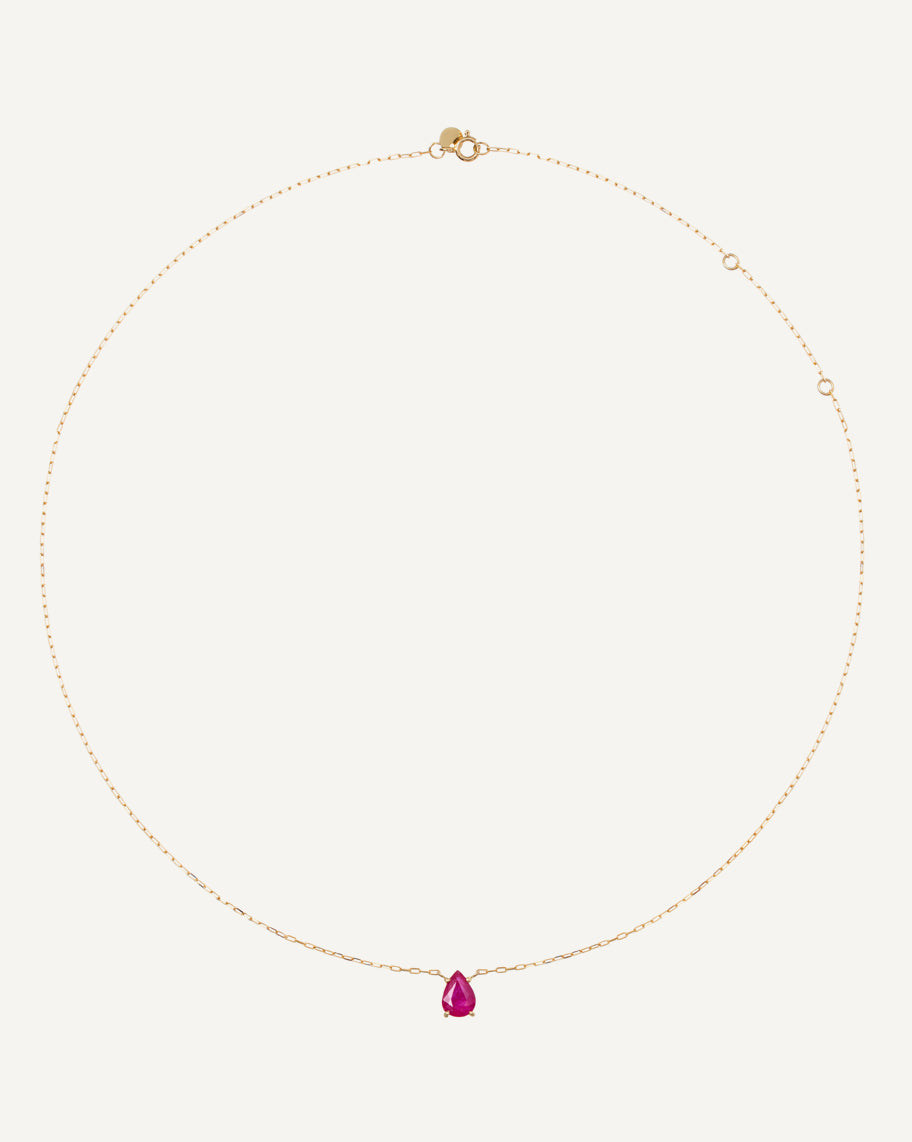 Colar Gota Teresa em Ouro 18K e Rubi