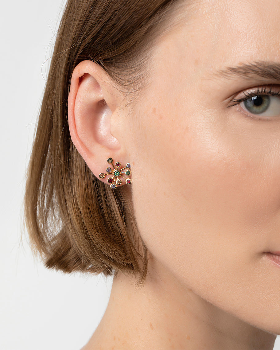 Brinco Stud Stellar em Ouro 18K