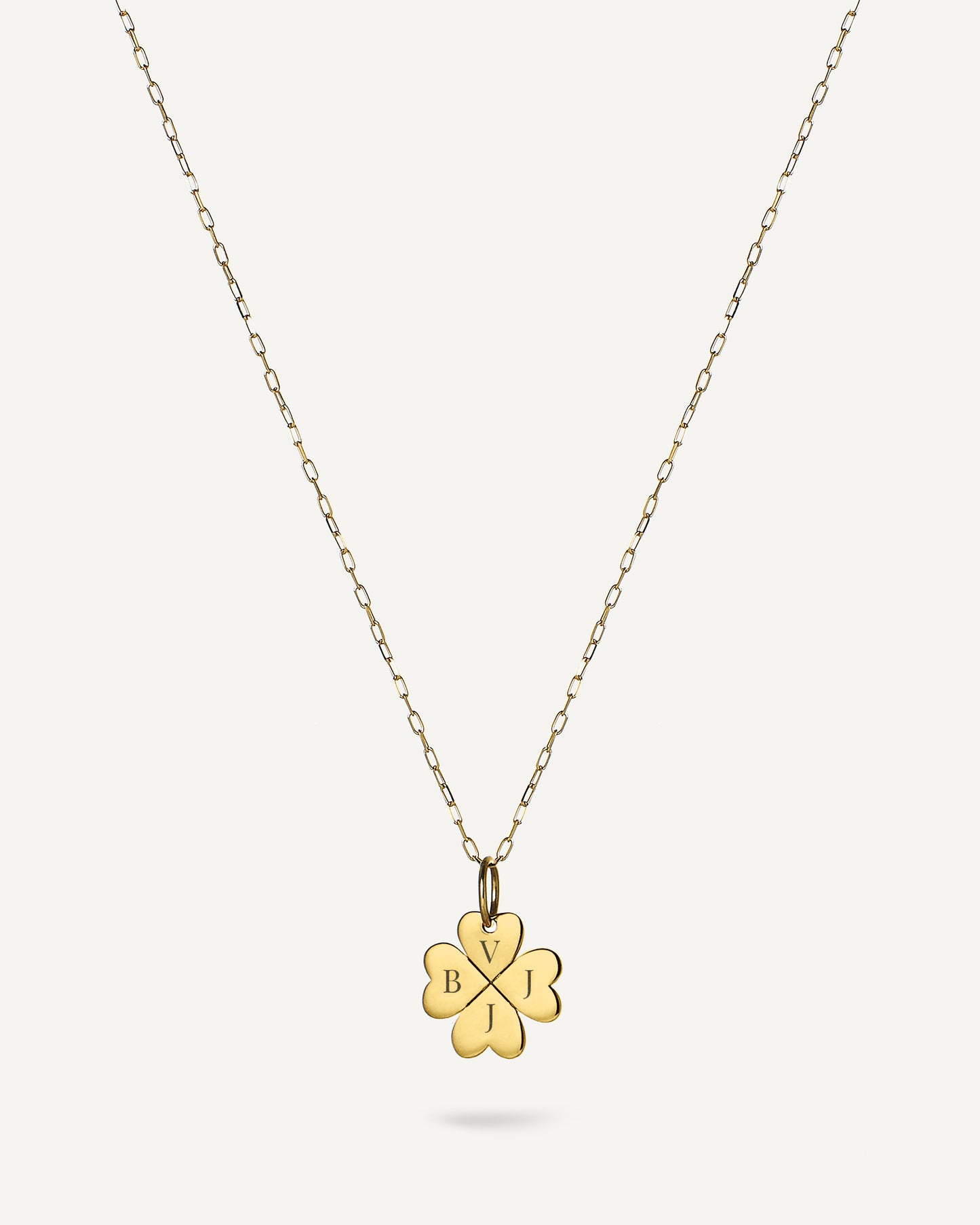 Pingente com Letra Trevo Personalizado Prosperity em Ouro 18K