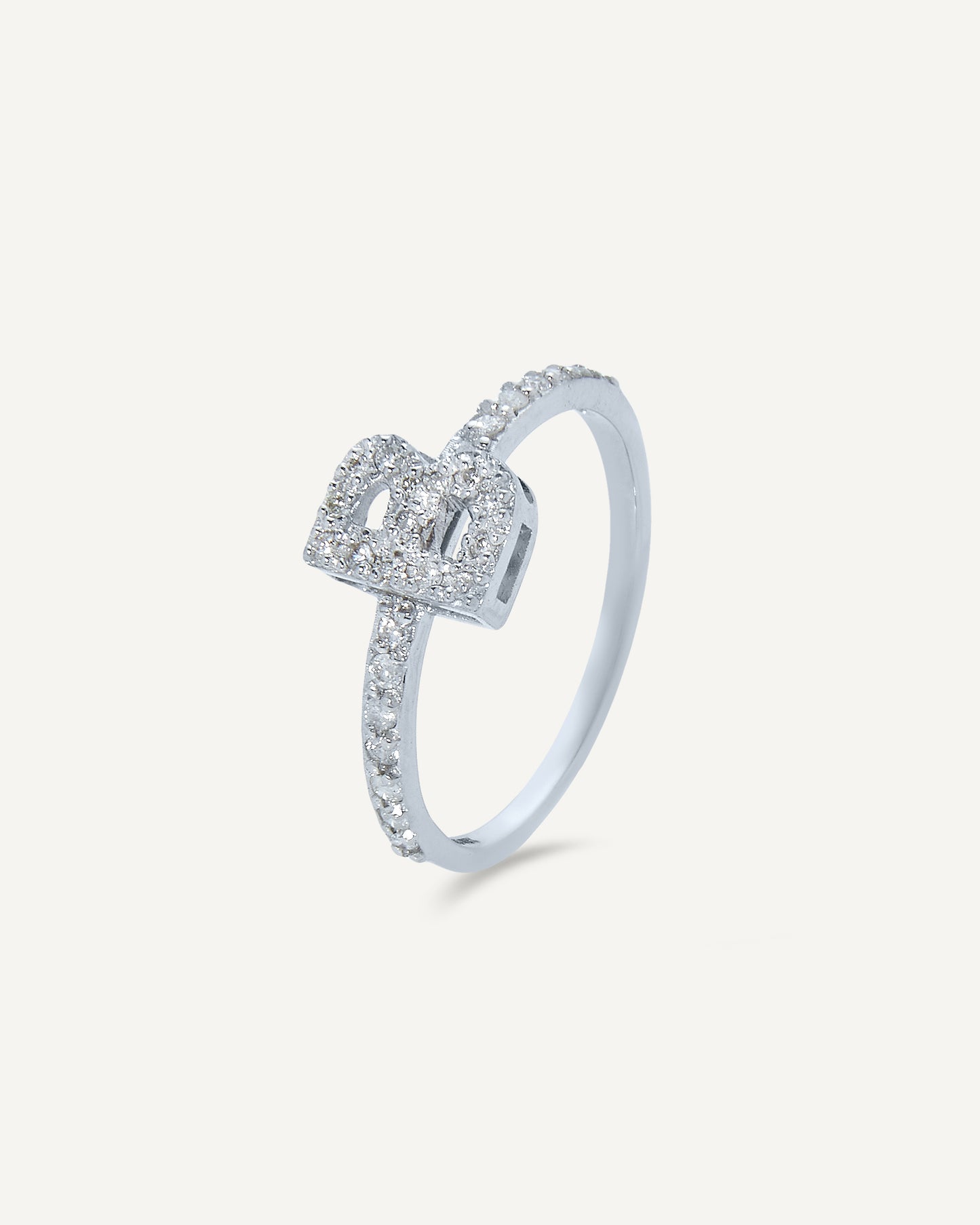 Anel Personalizado Inicial em Ouro 18K e Diamantes
