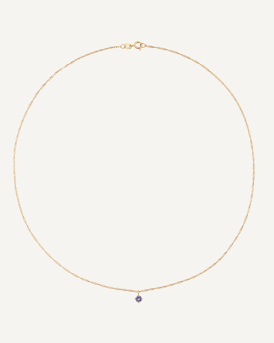 Colar Solitário Lil Tanzanita em Ouro 18K
