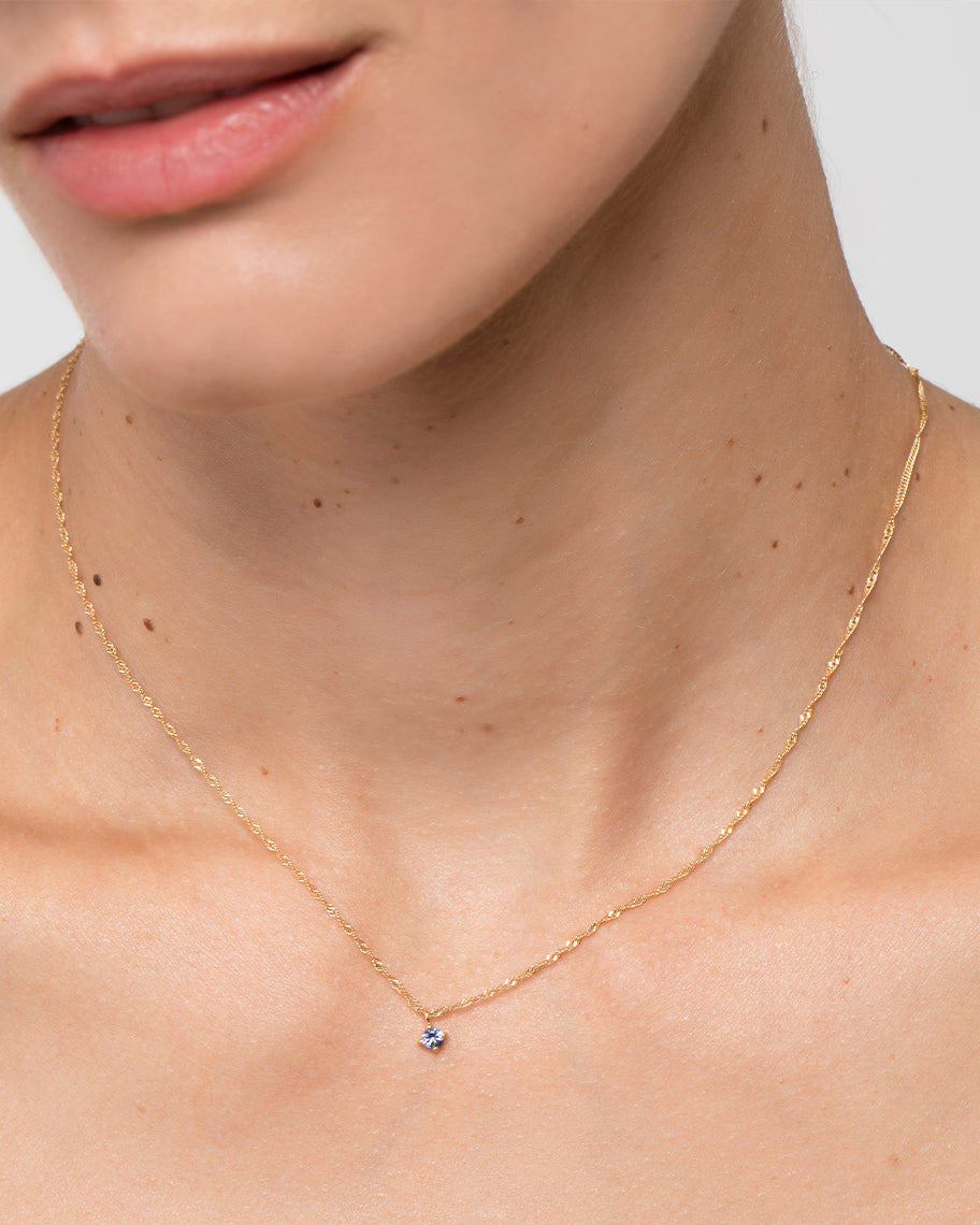 Colar Solitário Lil Tanzanita em Ouro 18K
