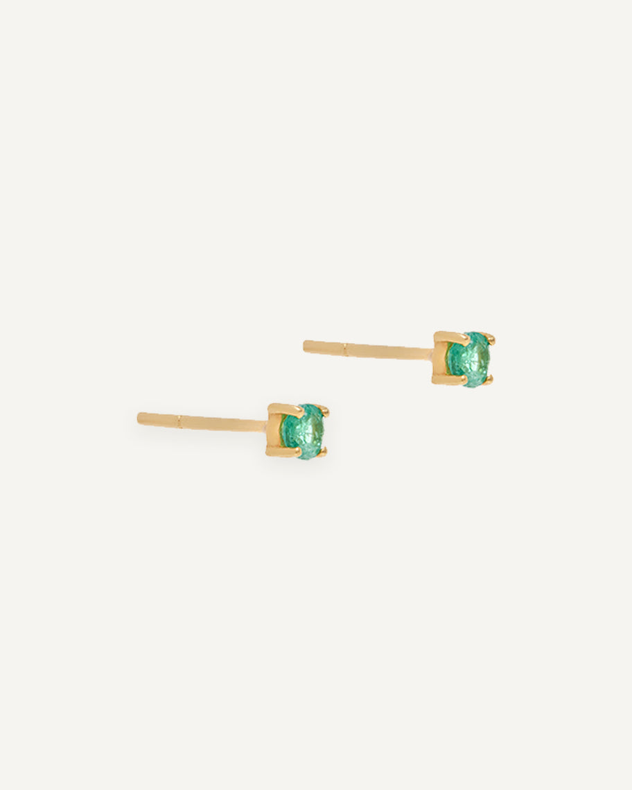 Brinco Stud Alice Esmeralda em Ouro 18K