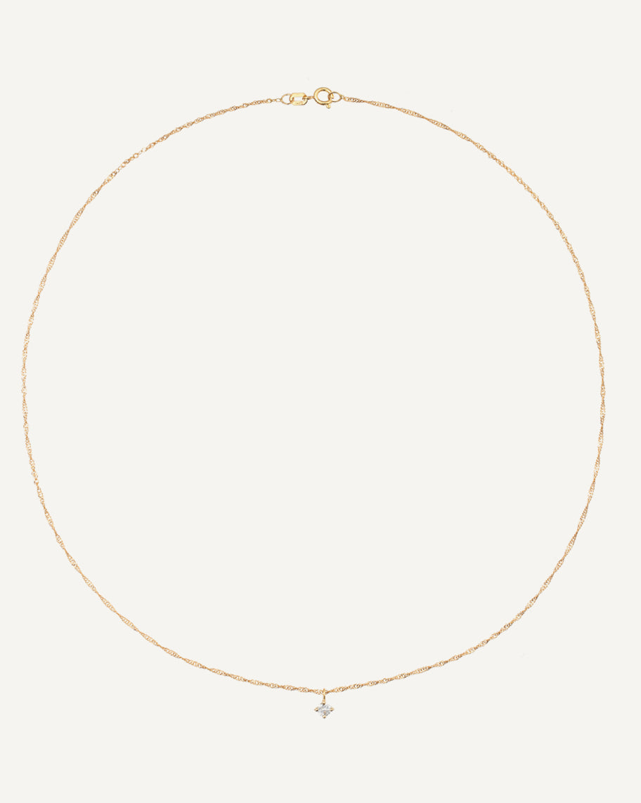 Colar Lil Safira Branca em Ouro 18K