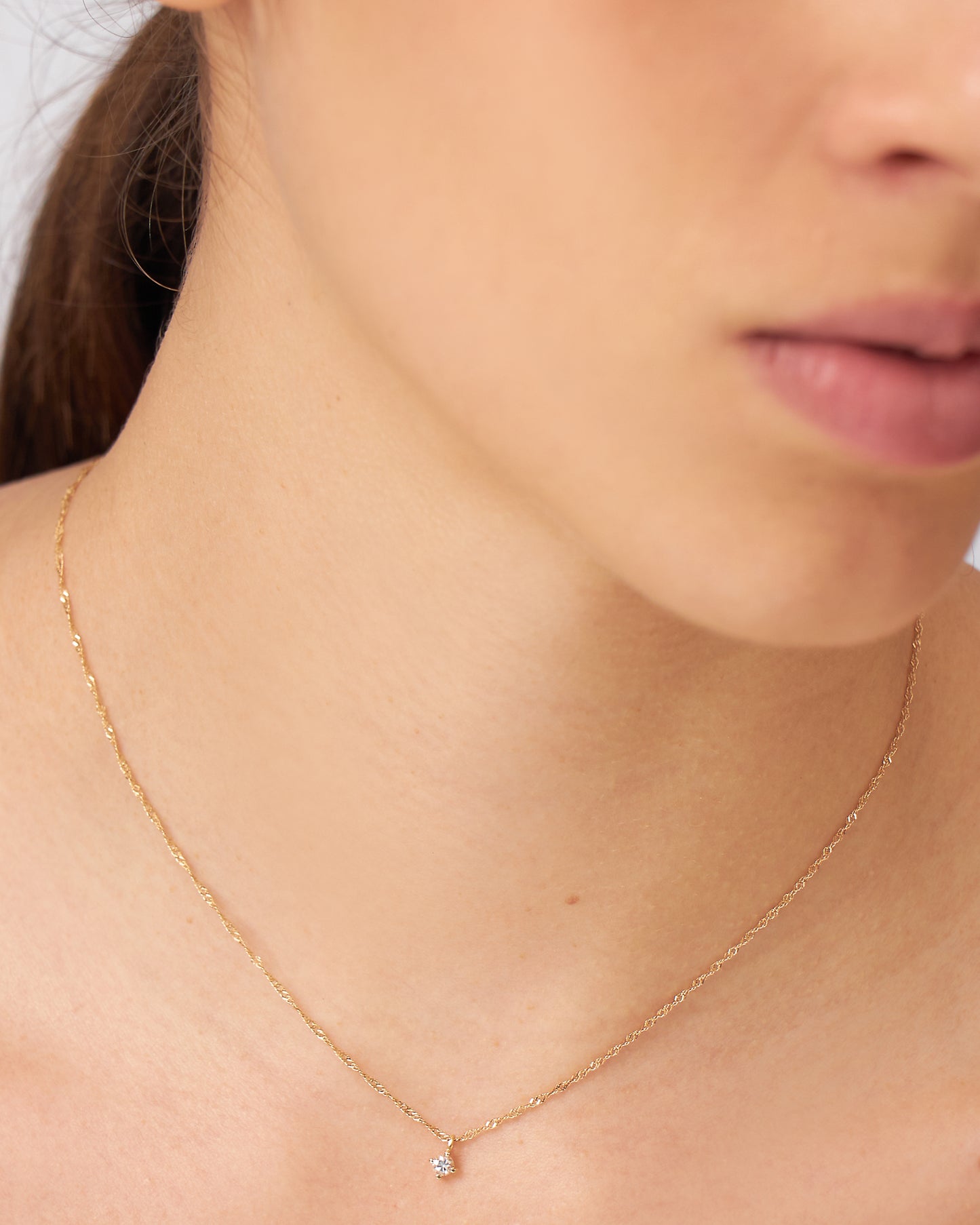 Pingente Lil Safira Branca em Ouro 18K
