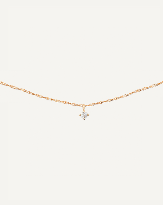 Colar Lil Safira Branca em Ouro 18K