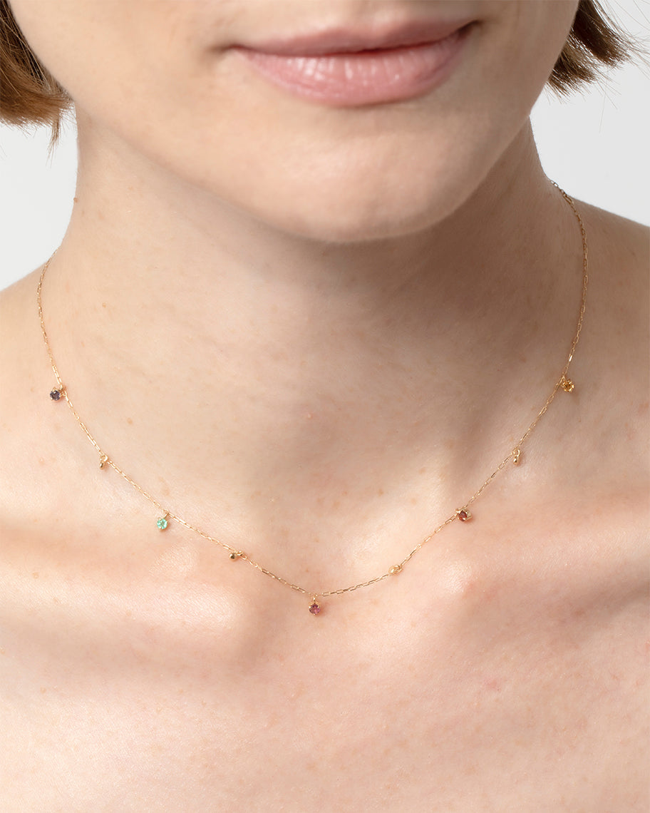 Colar Bibelot em Ouro 18K e Pedras Coloridas