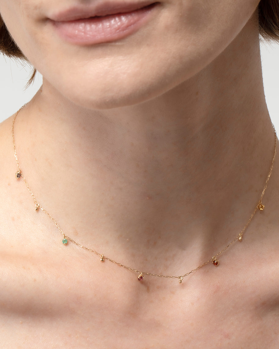 Colar Bibelot em Ouro 18K e Pedras Coloridas