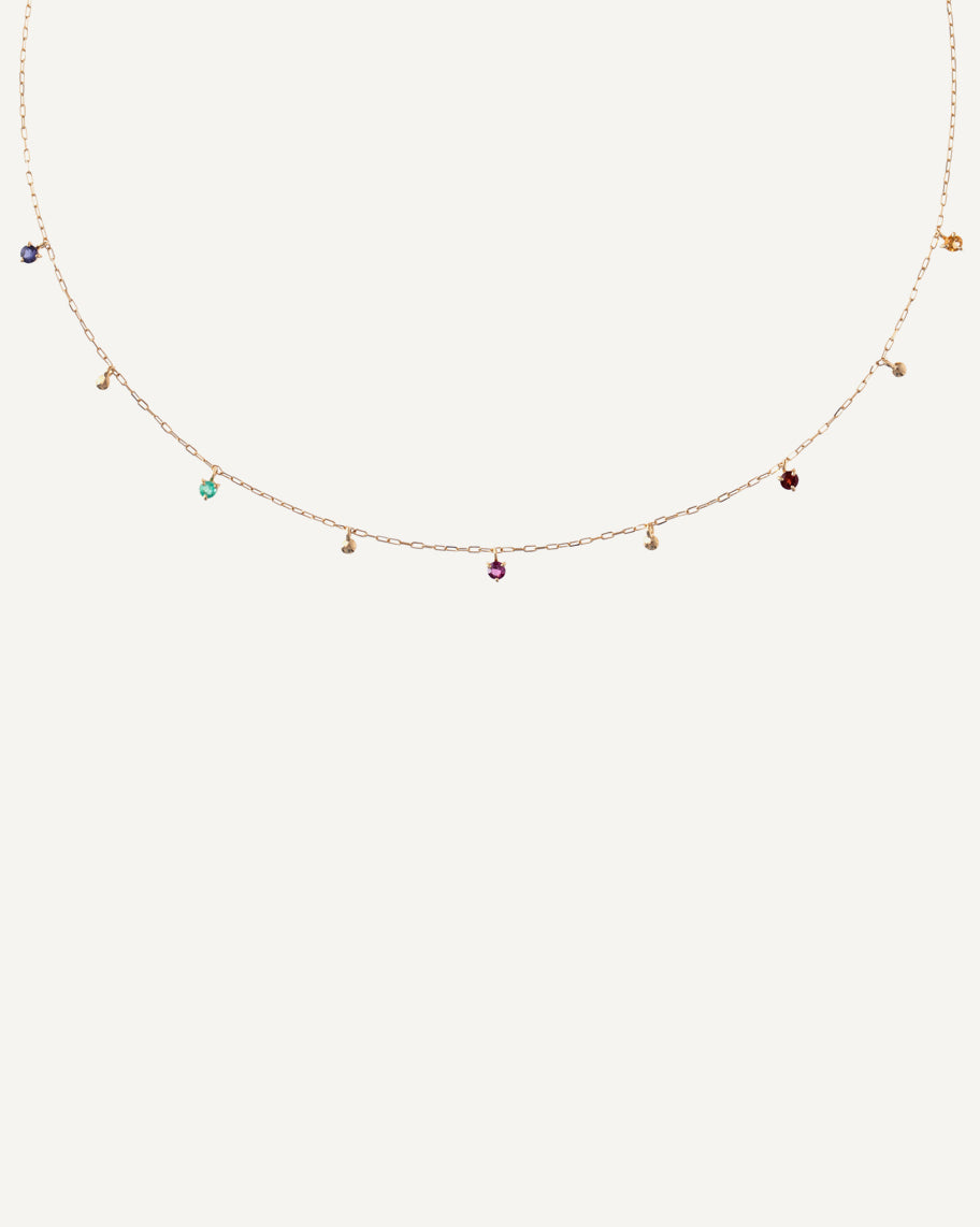 Colar Bibelot em Ouro 18K e Pedras Coloridas