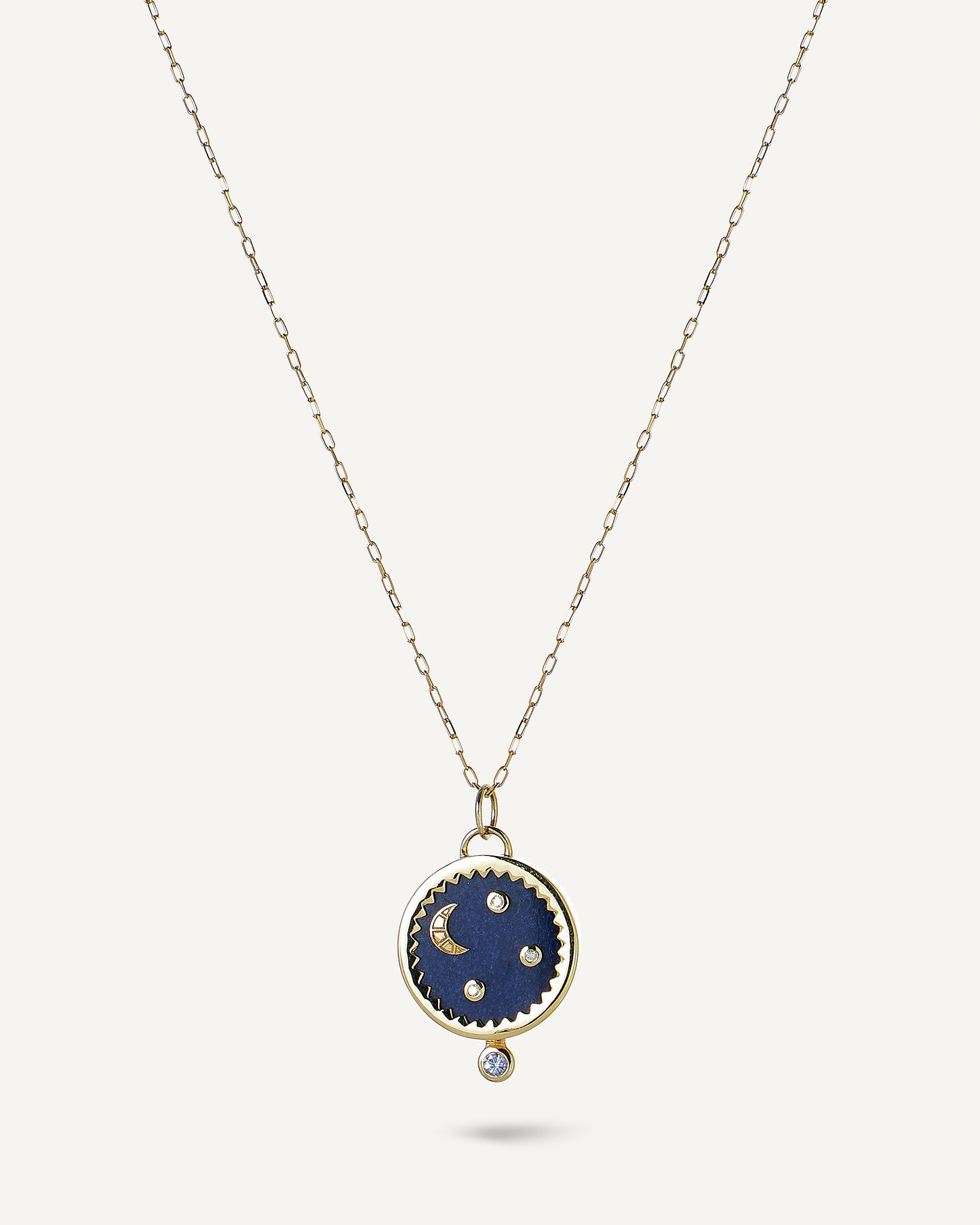 Pingente de Colar Noite em Ouro 18K e Quartzo Azul