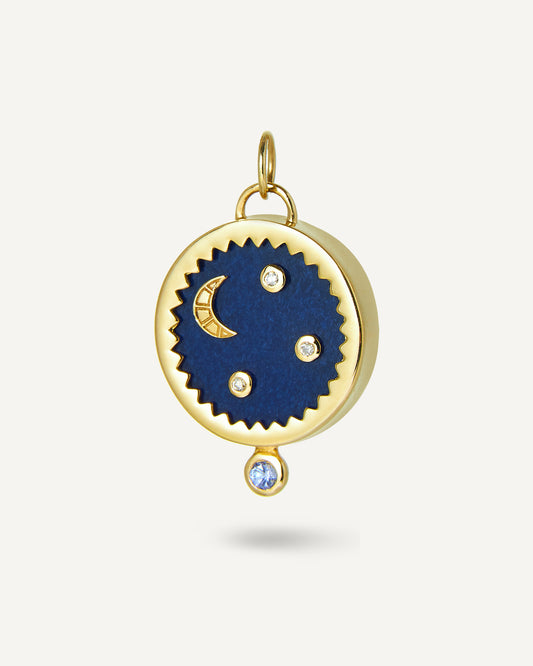 Pingente Noite em Ouro 18K e Quartzo Azul