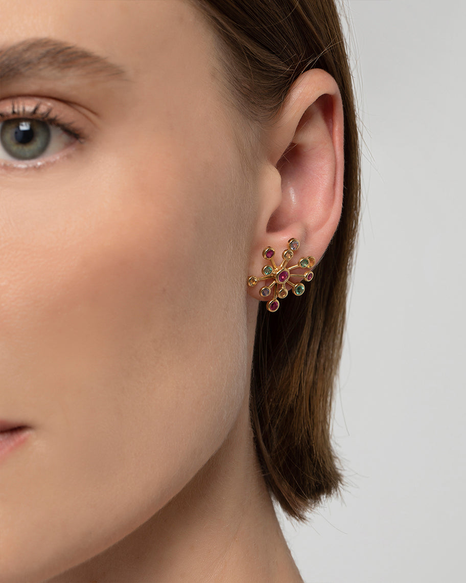 Brinco Stud Stellar Maxi em Ouro 18K
