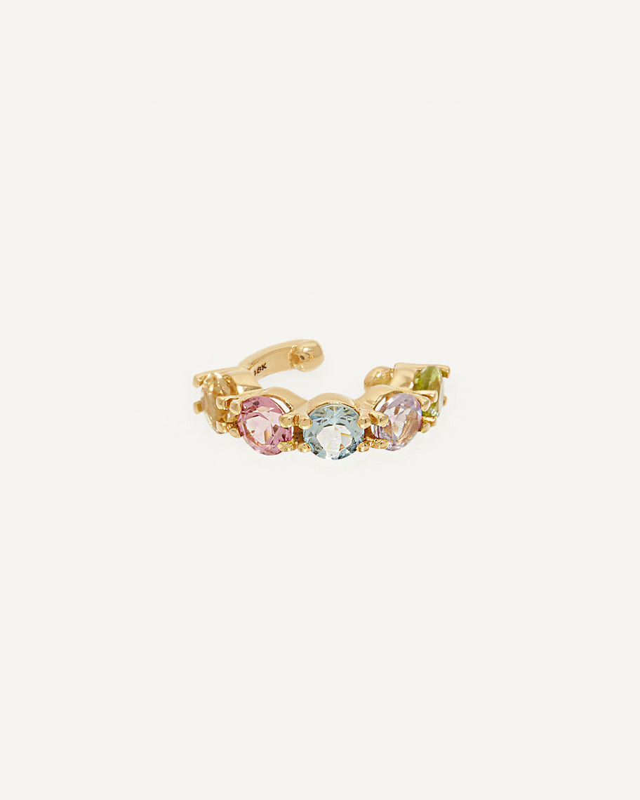 Piercing de Orelha Candy em Ouro 18K e Pedras Coloridas