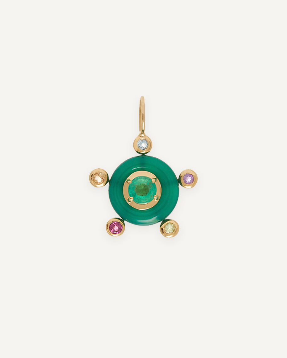 Pingente para Colar Mint em Ouro 18K com Ágata Verde