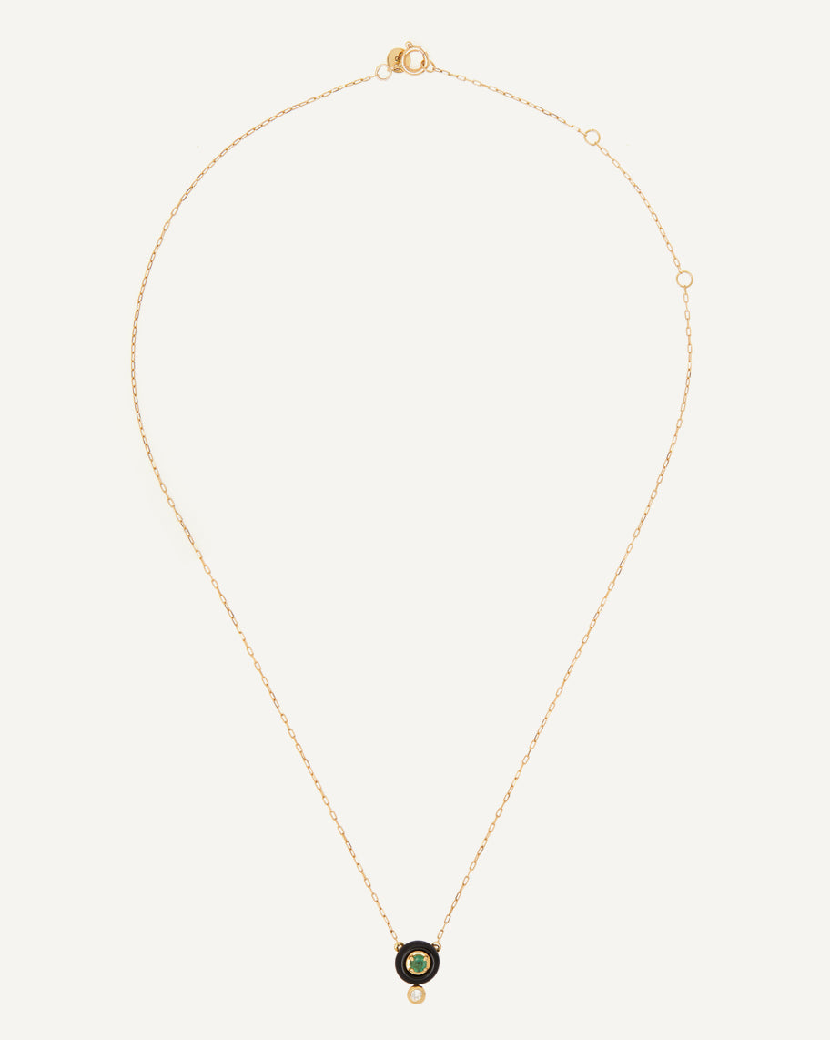Colar Citric Médio em Ouro 18K com Ônix e Pedras Coloridas